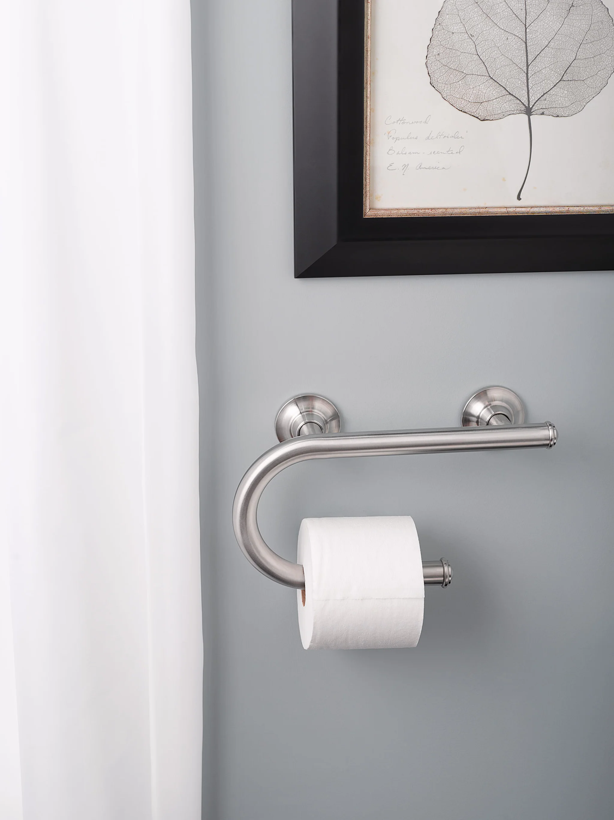 Chrome 8" grab bar with accessories