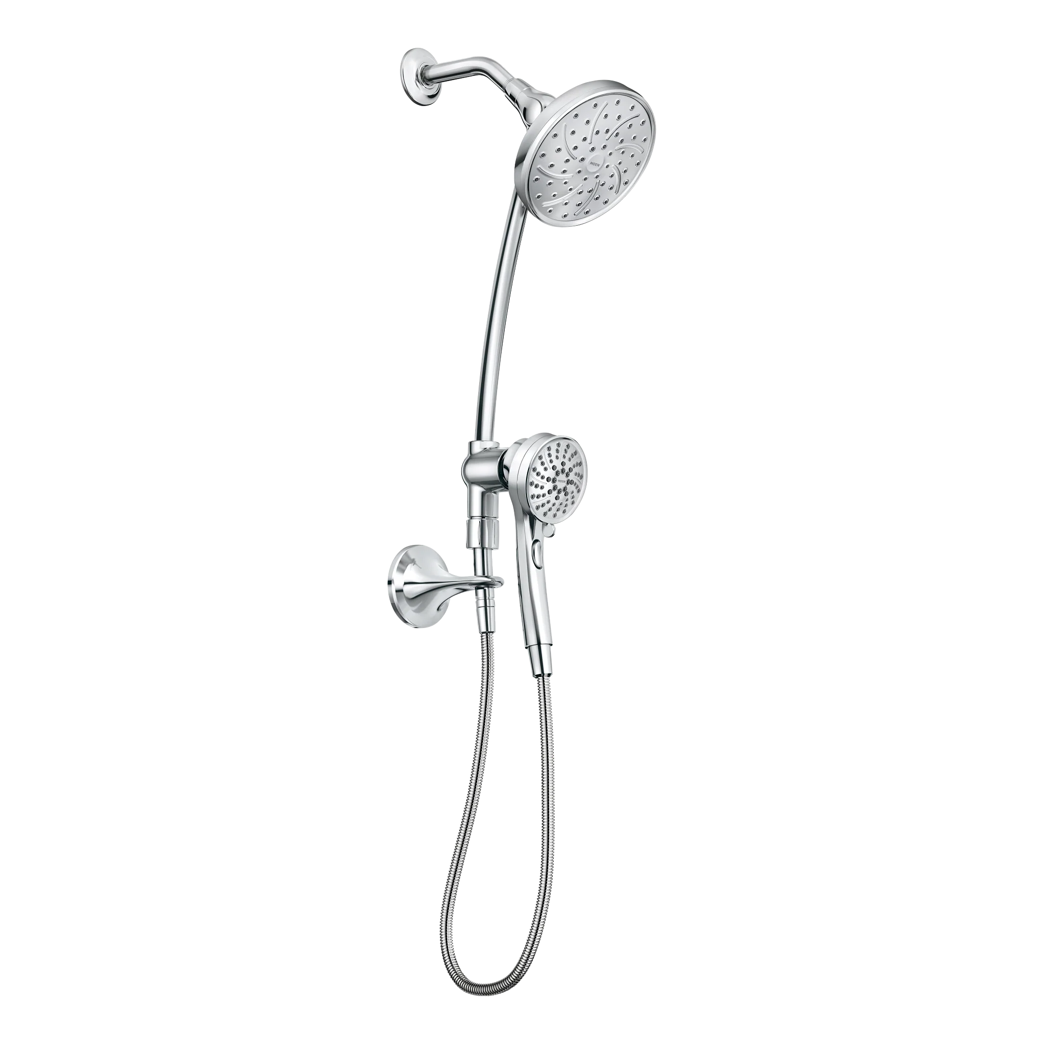 Attract Chrome six-function 3.75" diameter spray head standard with handshower