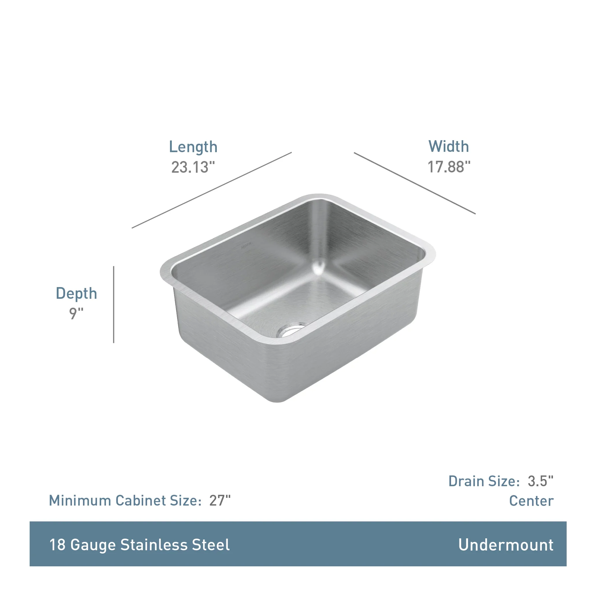 3425-Prep-23-Stainless-Steel-Undermount-Single-Bowl-Sink-5.webp Prep 23" Stainless Steel Undermount Single Bowl Sink
