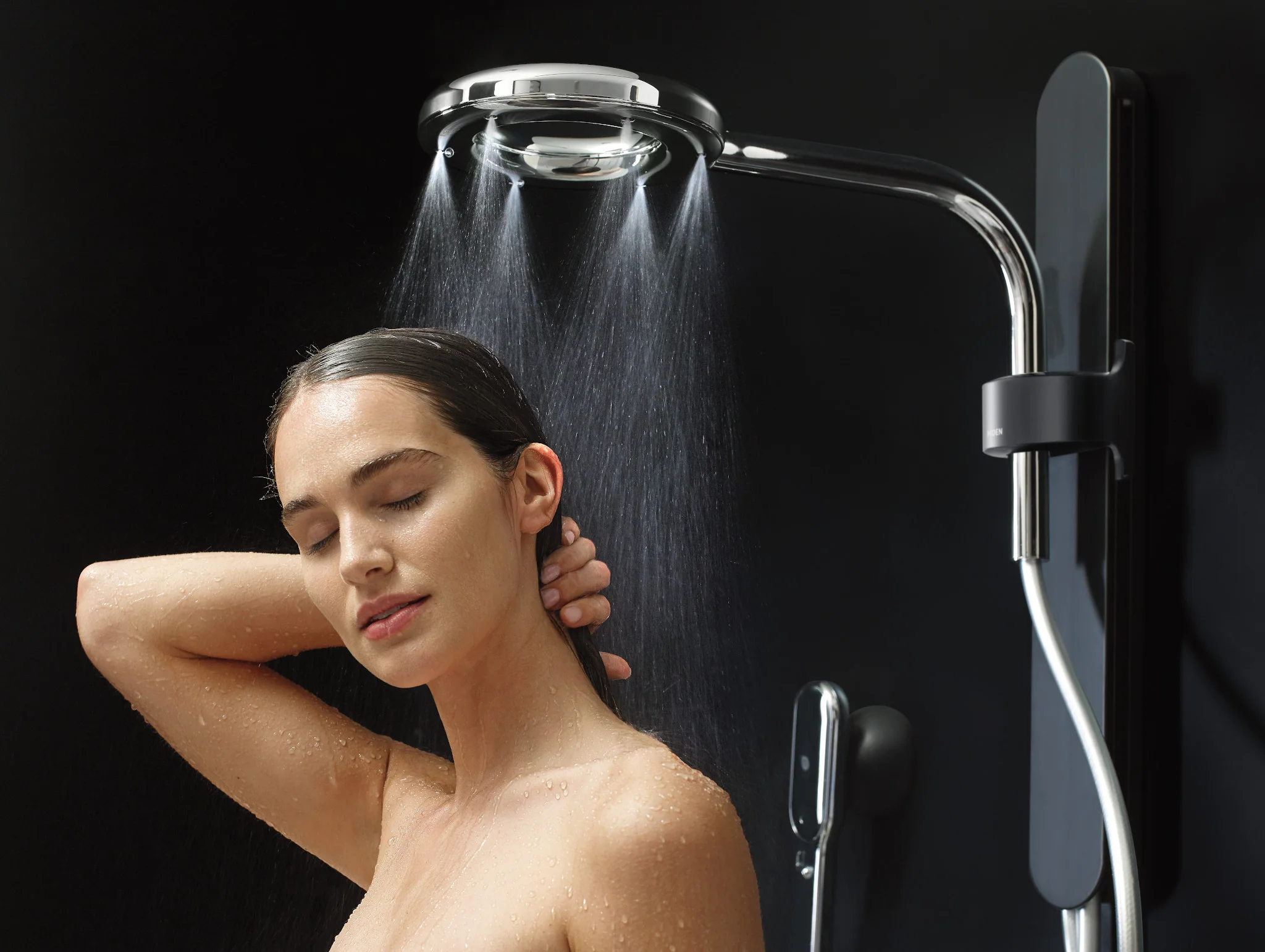 3495-Moen-Spa-Shower-Matte-Black-Two-Function-7.9-Diameter-Spray-Head-Standard-With-Handshower-5.webp Moen Spa Shower Matte Black Two-Function 7.9" Diameter Spray Head Standard With Handshower