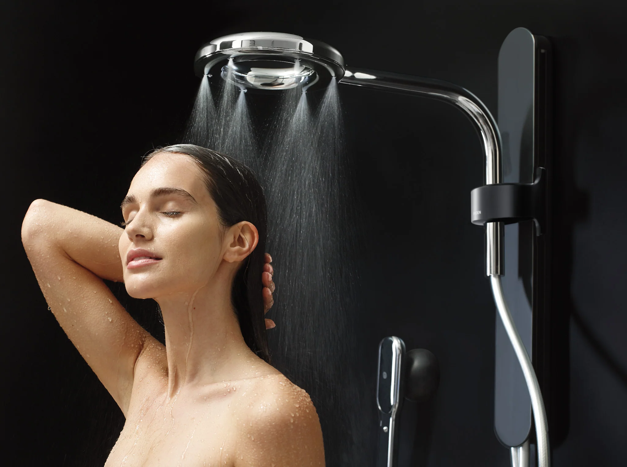 3495-Moen-Spa-Shower-Matte-Black-Two-Function-7.9-Diameter-Spray-Head-Standard-With-Handshower-7.webp Moen Spa Shower Matte Black Two-Function 7.9" Diameter Spray Head Standard With Handshower