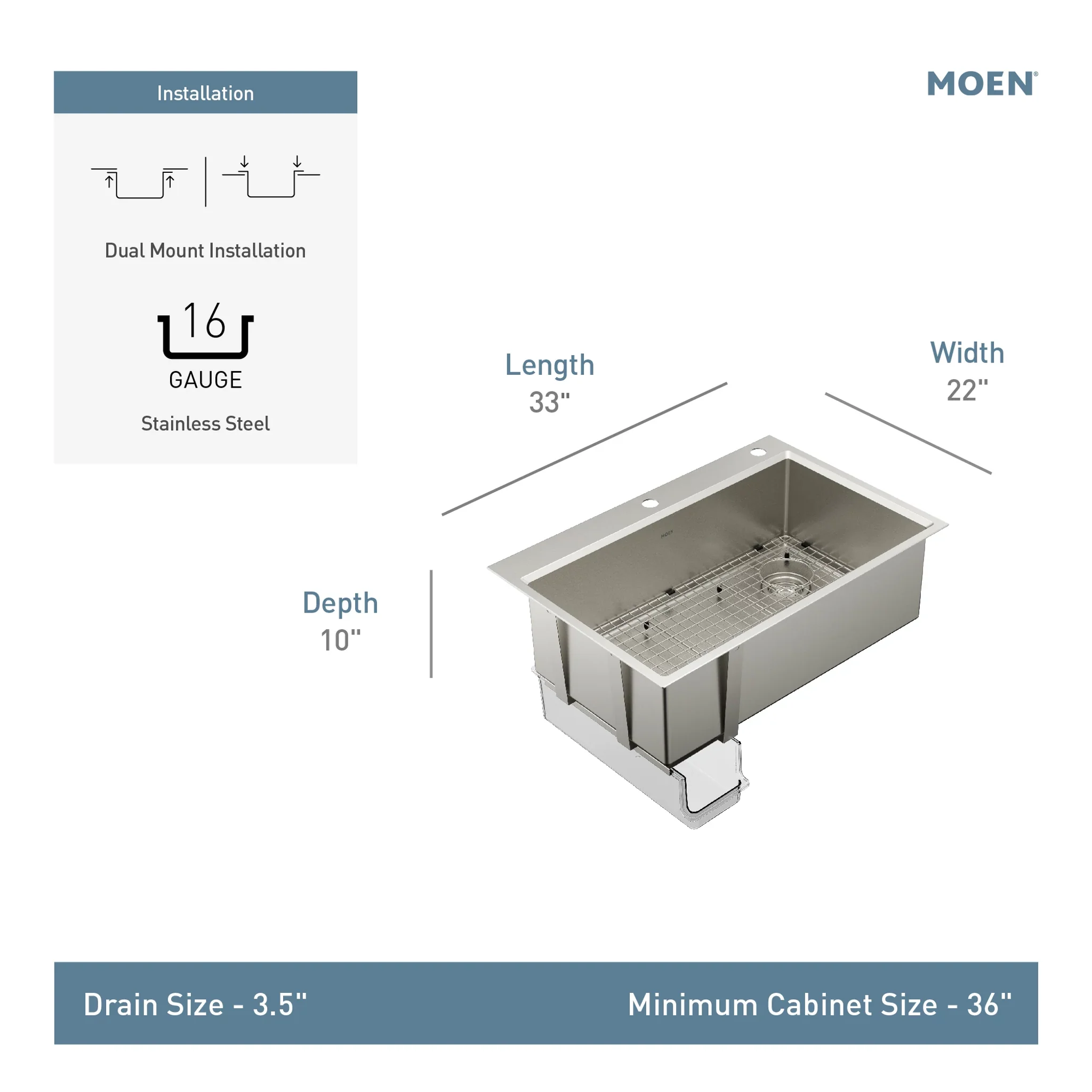 4469-Luxe-ChefTM-33-Workstation-System-Stainless-Steel-Dual-Mount-Single-Bowl-Sink-15.webp Luxe Chef™ 33” Workstation System Stainless Steel Dual Mount Single Bowl Sink