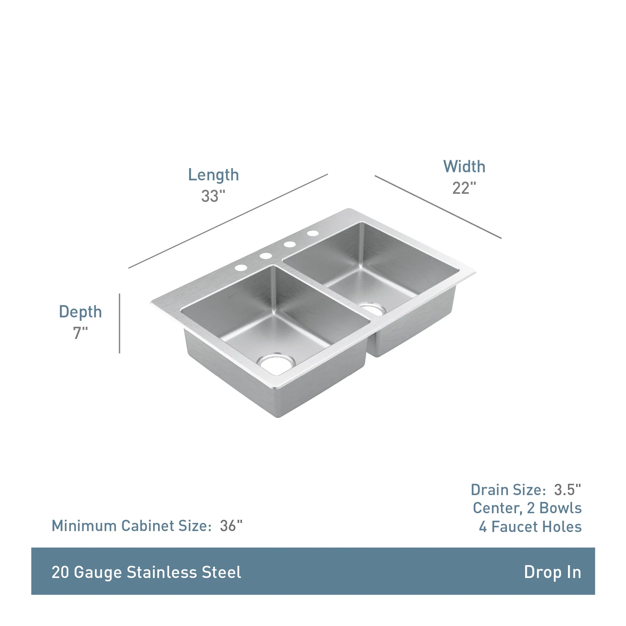 4523-Prep-33-Stainless-Steel-Drop-in-Double-Bowl-Sink-5.webp Prep 33" Stainless Steel Drop-in Double Bowl Sink
