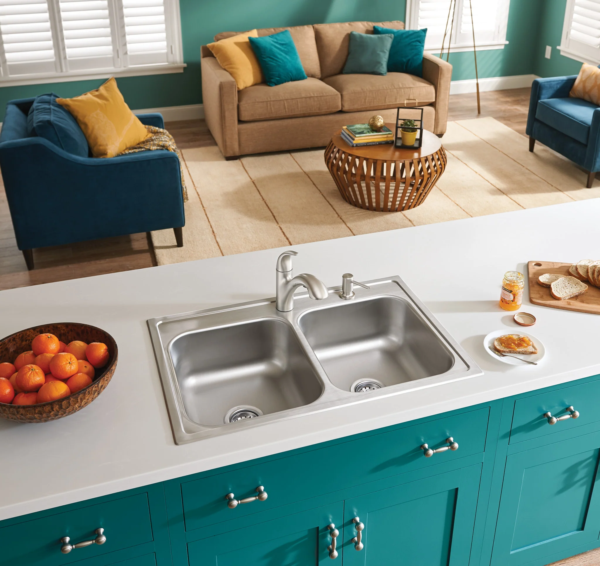 4640-Galvin-Sink-Faucet-Combination-33-X22-20-Gauge-Stainless-Steel-Double-Bowl-4.webp Galvin Sink & Faucet Combination - 33"X22" 20-Gauge Stainless Steel Double Bowl