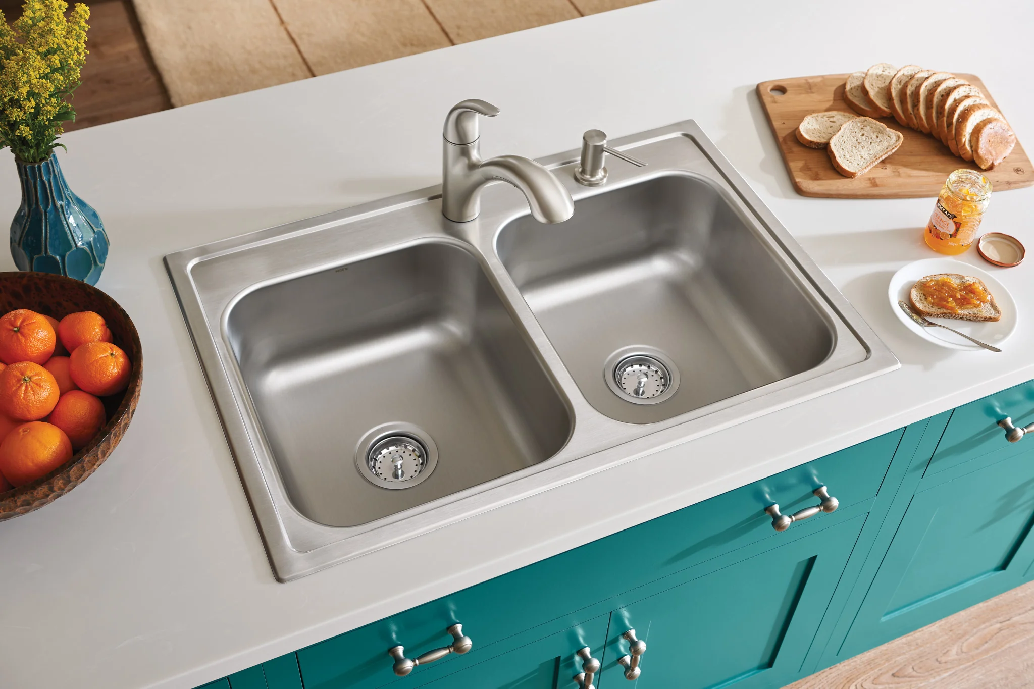 4640-Galvin-Sink-Faucet-Combination-33-X22-20-Gauge-Stainless-Steel-Double-Bowl-9.webp Galvin Sink & Faucet Combination - 33"X22" 20-Gauge Stainless Steel Double Bowl