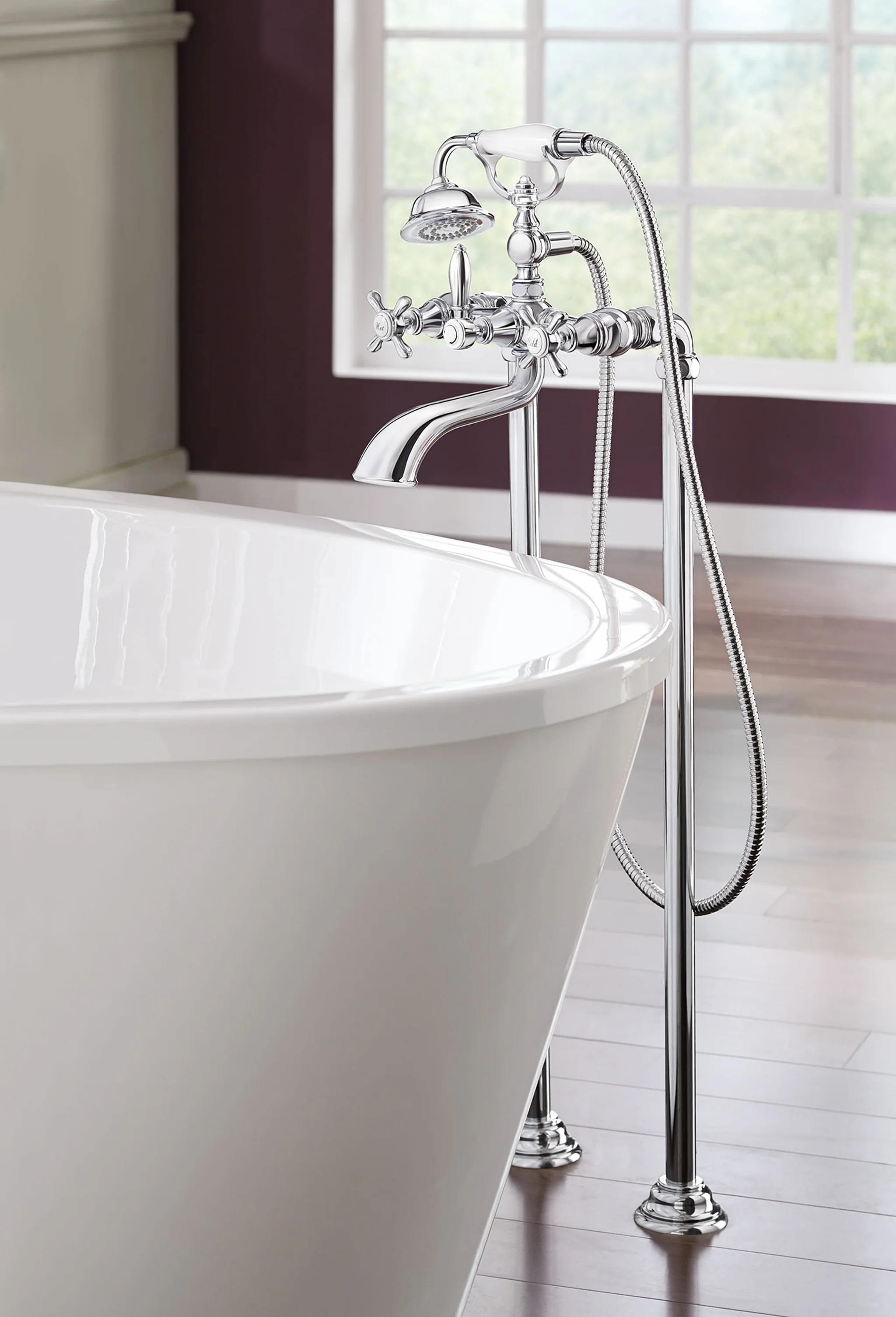 5115-Weymouth-Chrome-Two-Handle-Tub-Filler-including-Handheld-Shower-8.webp Weymouth Chrome Two-Handle Tub Filler including Handheld Shower