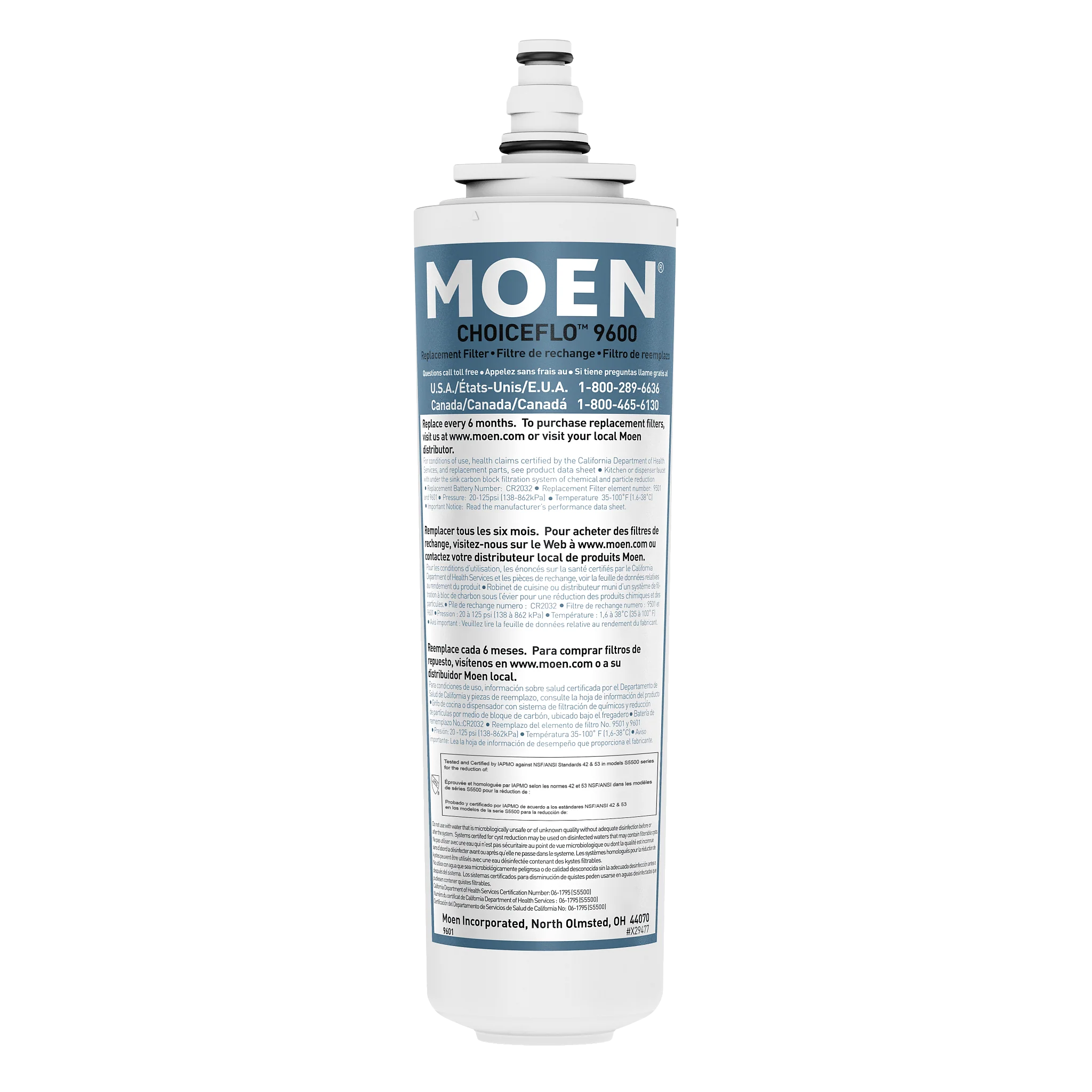 Moen Choiceflo 9600 Replacement Filter For Chateau With Choiceflo, Sip, And Aquasuite Series 9600/9602/9500/9502