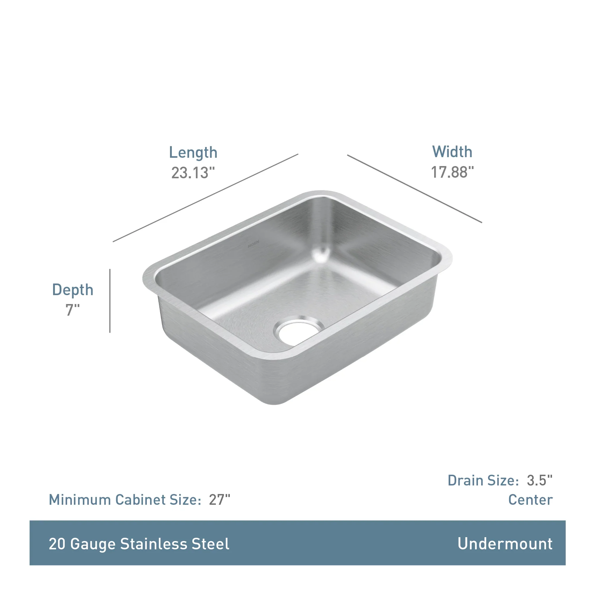 5263-Prep-23-Stainless-Steel-Undermount-Single-Bowl-Sink-5.webp Prep 23" Stainless Steel Undermount Single Bowl Sink