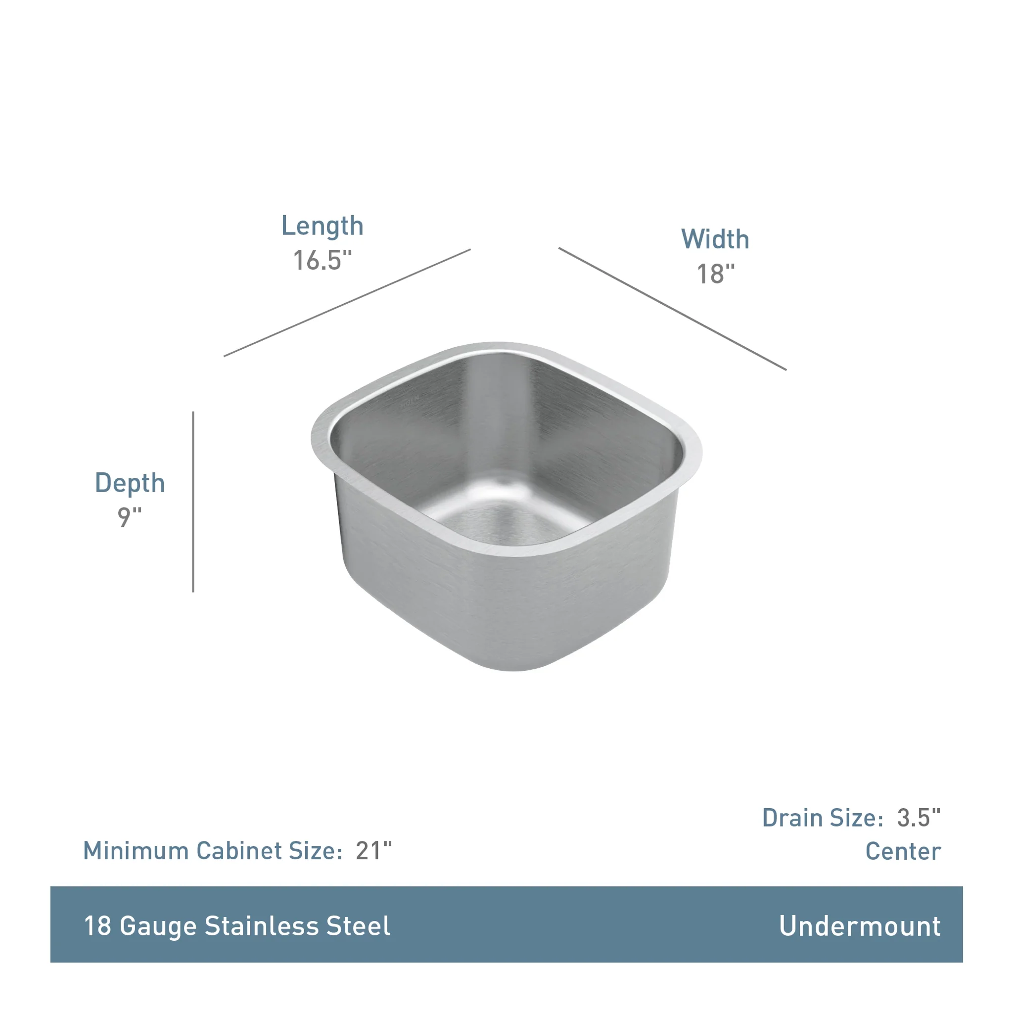 5380-Prep-16.5-Undermount-Single-Bowl-Sink-5.webp Prep 16.5" Undermount Single Bowl Sink