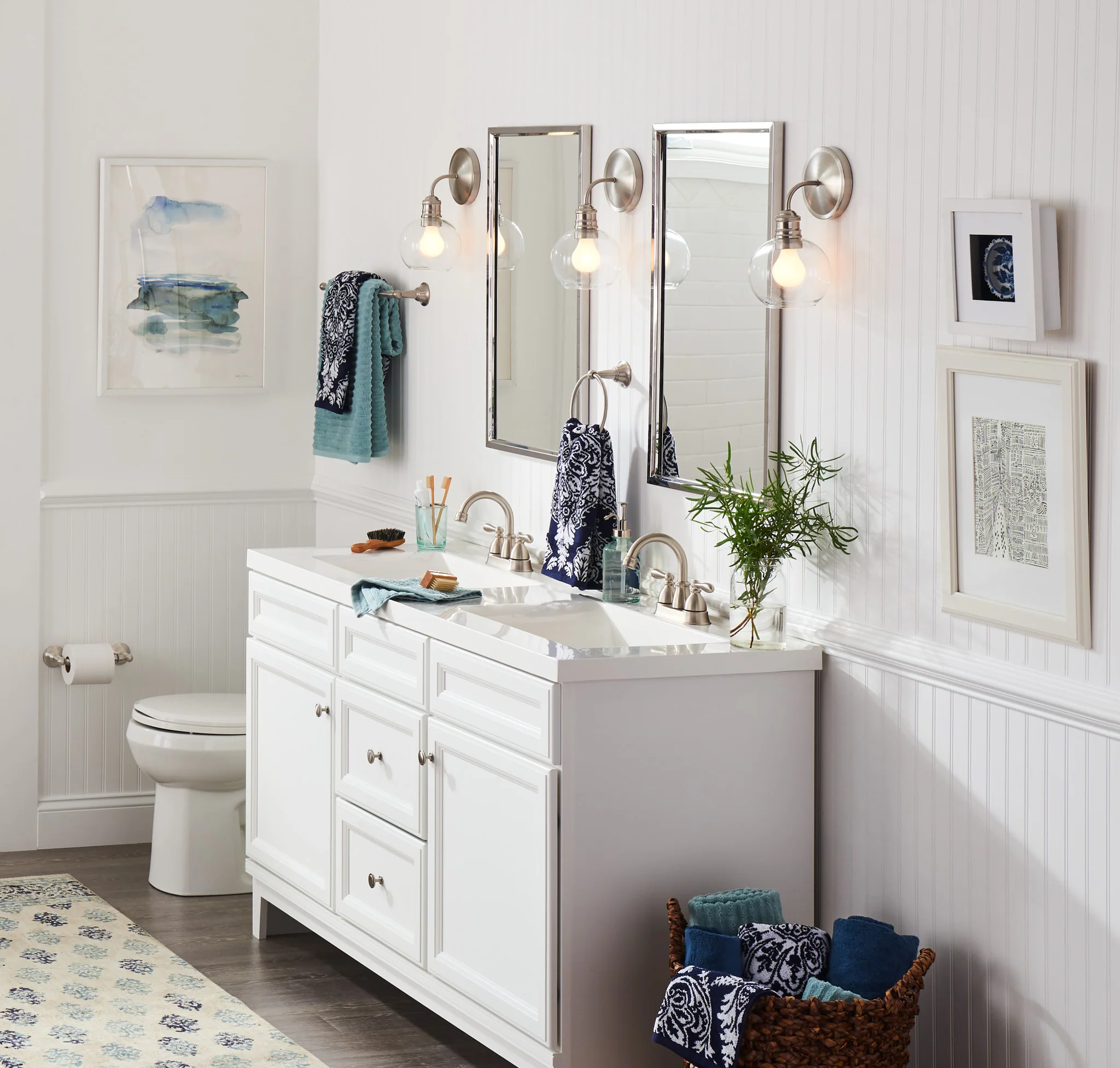 Sage Brushed nickel Towel Bar/Towel Ring