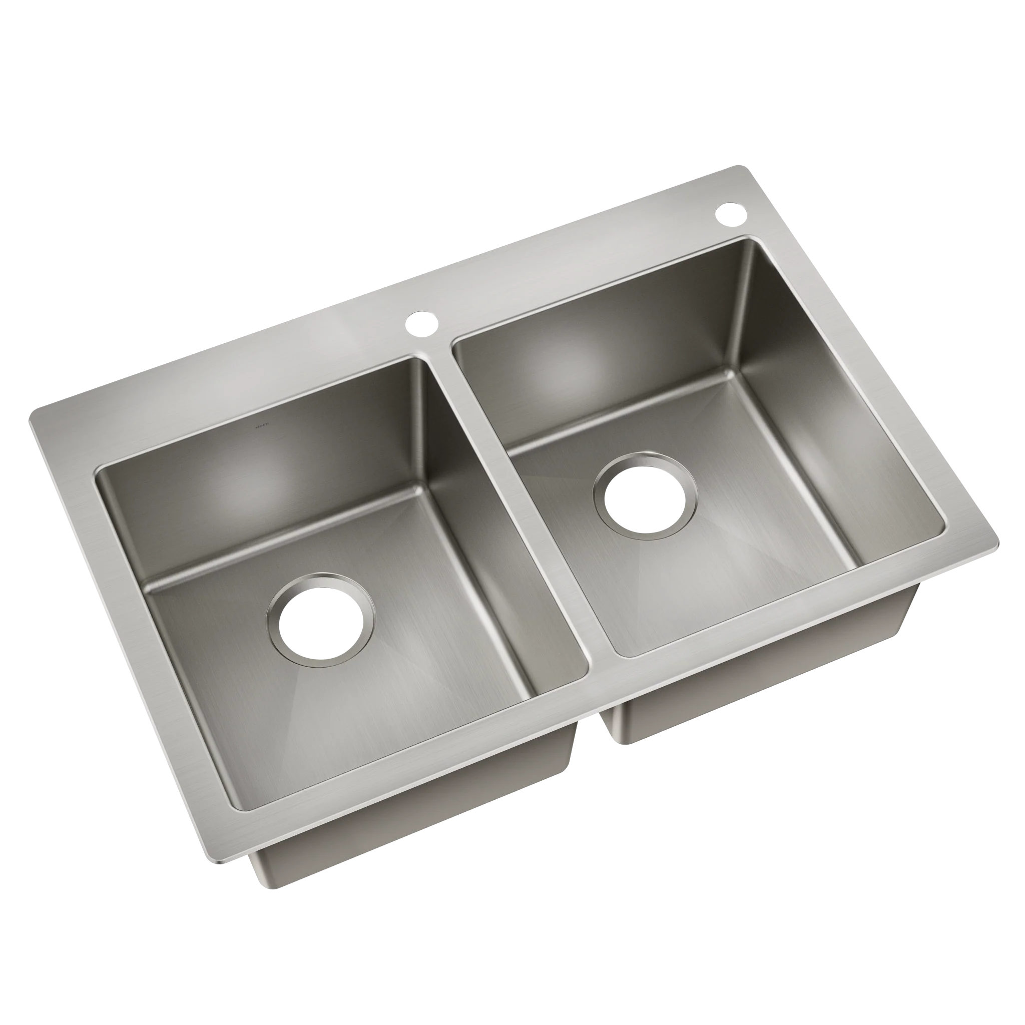 33" x 22" Stainless Steel 18 Gauge Double Bowl Dualmount Sink