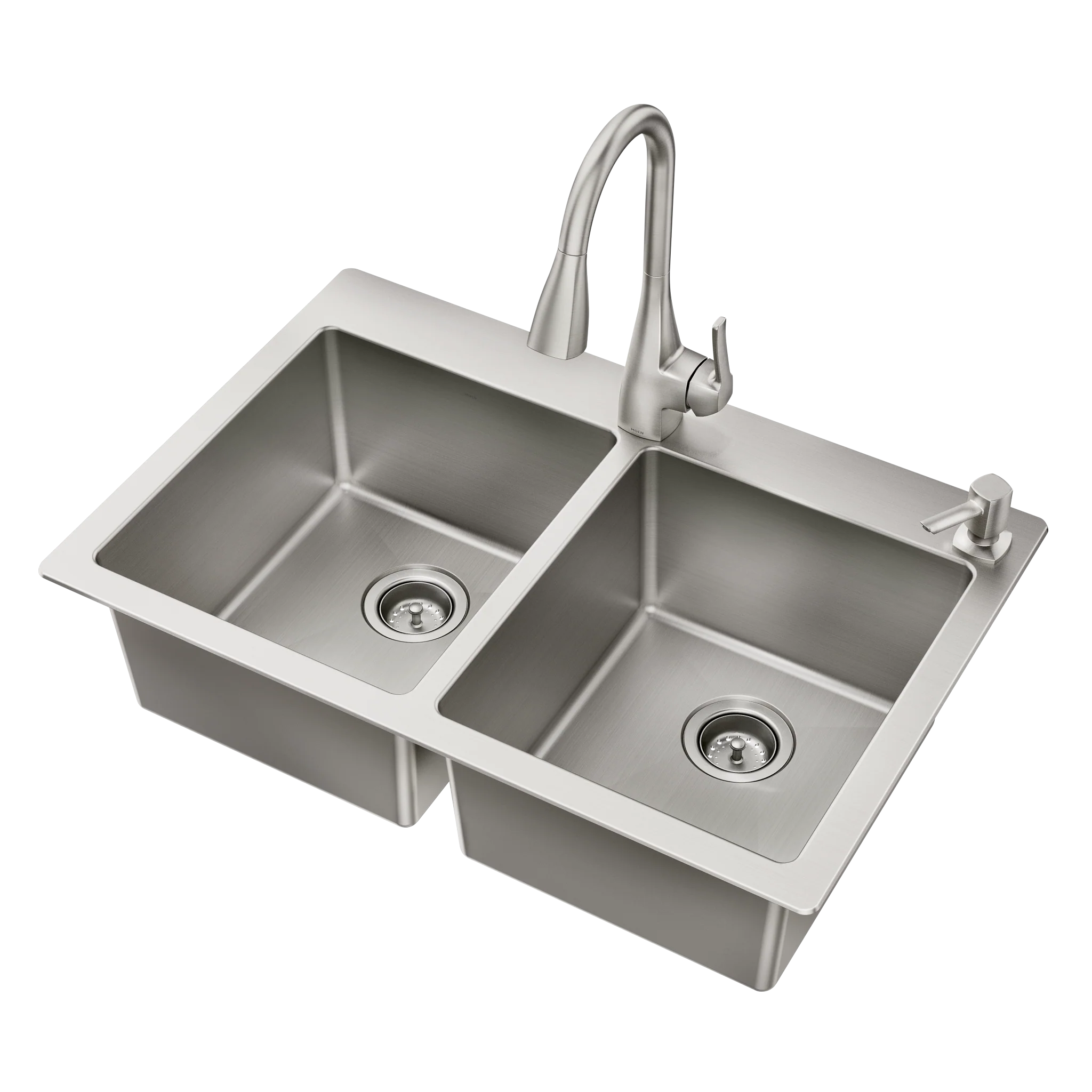 5639-33-x-22-Stainless-Steel-18-Gauge-Double-Bowl-Dualmount-Sink-3.webp 33" x 22" Stainless Steel 18 Gauge Double Bowl Dualmount Sink