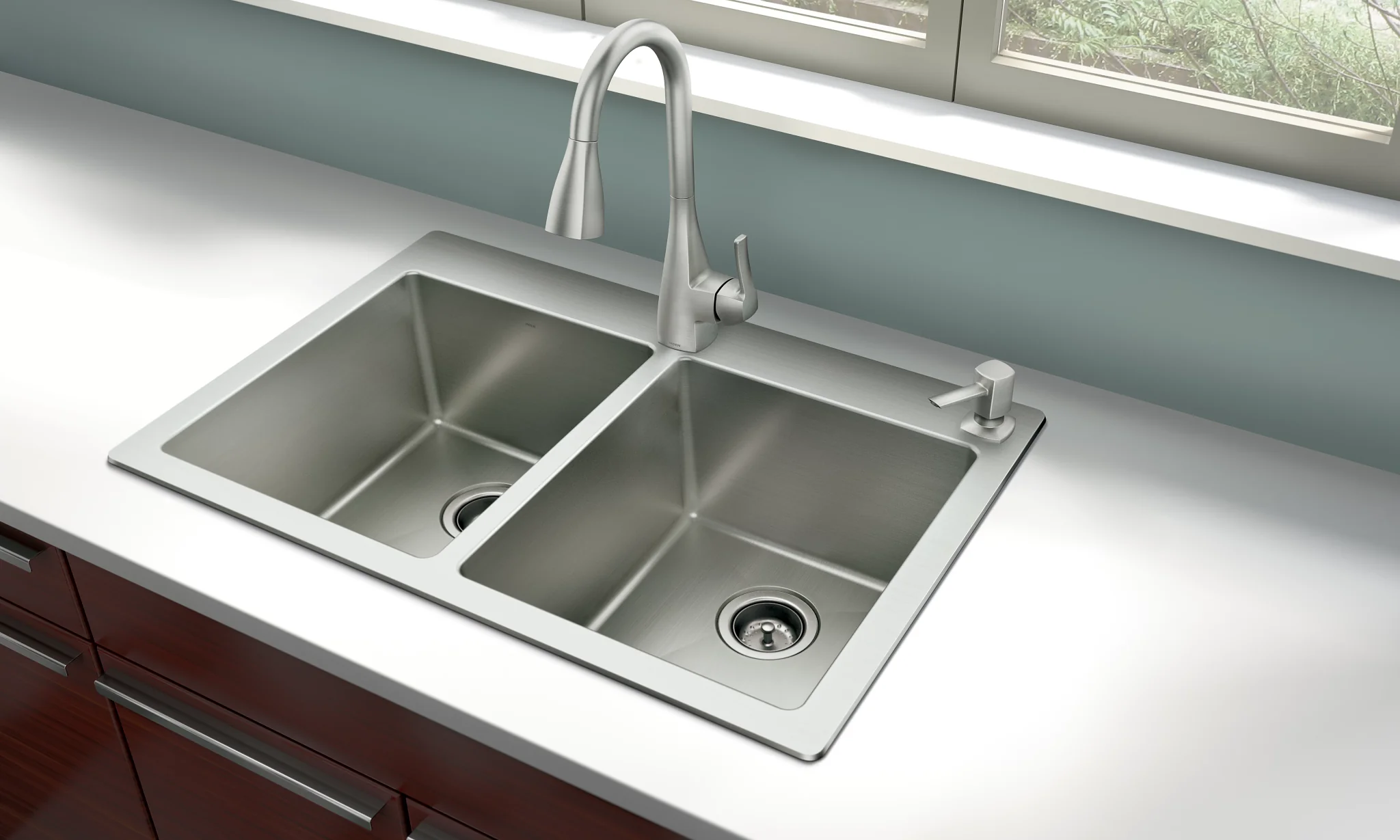 5639-33-x-22-Stainless-Steel-18-Gauge-Double-Bowl-Dualmount-Sink-5.webp 33" x 22" Stainless Steel 18 Gauge Double Bowl Dualmount Sink