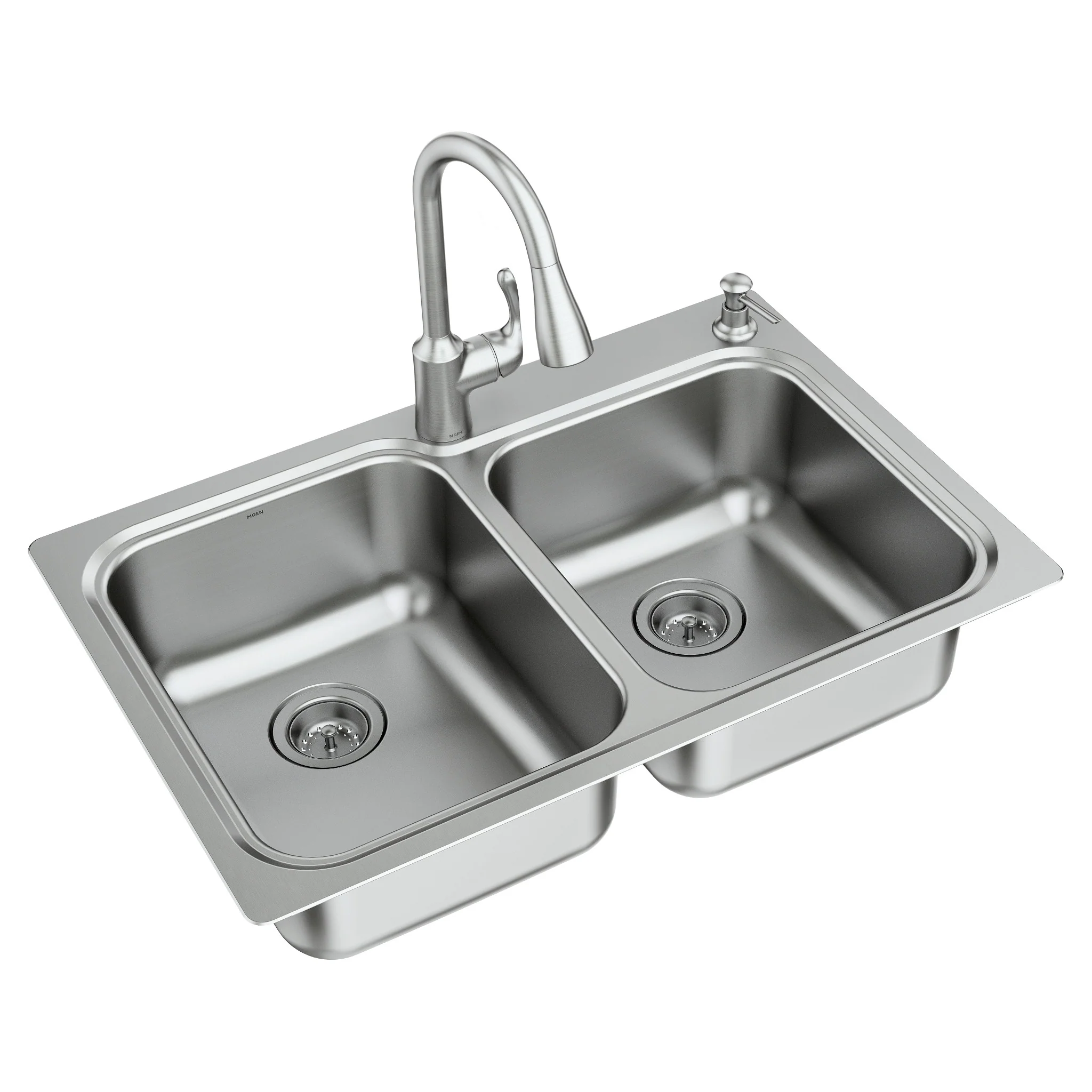 5655-Lodi-Stainless-steel-33-X-22-18-Gauge-Double-Bowl-Faucet-and-Sink-Combination-3.webp Lodi Stainless steel 33" X 22" 18 Gauge Double Bowl Faucet and Sink Combination