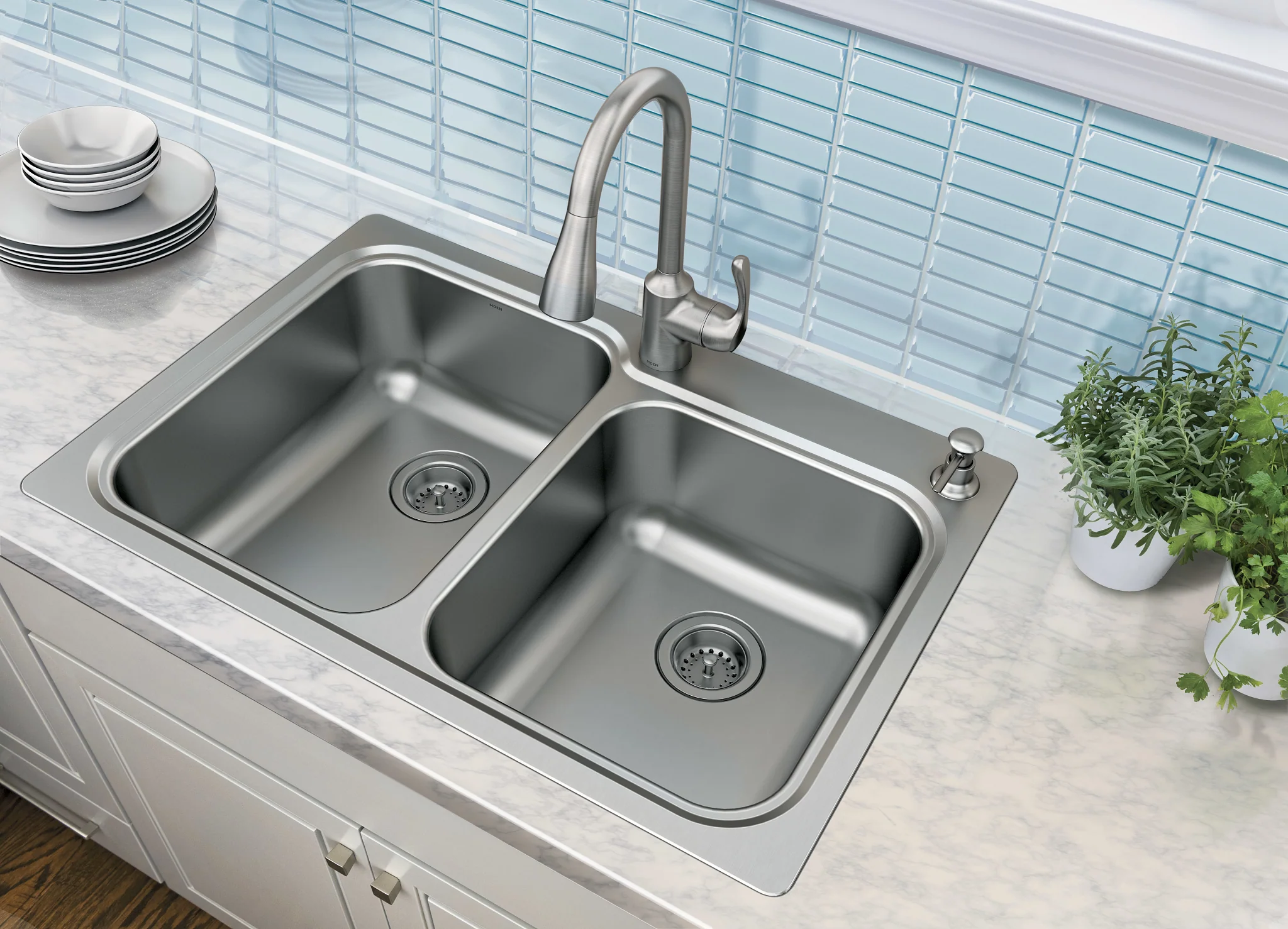 5655-Lodi-Stainless-steel-33-X-22-18-Gauge-Double-Bowl-Faucet-and-Sink-Combination-7.webp Lodi Stainless steel 33" X 22" 18 Gauge Double Bowl Faucet and Sink Combination