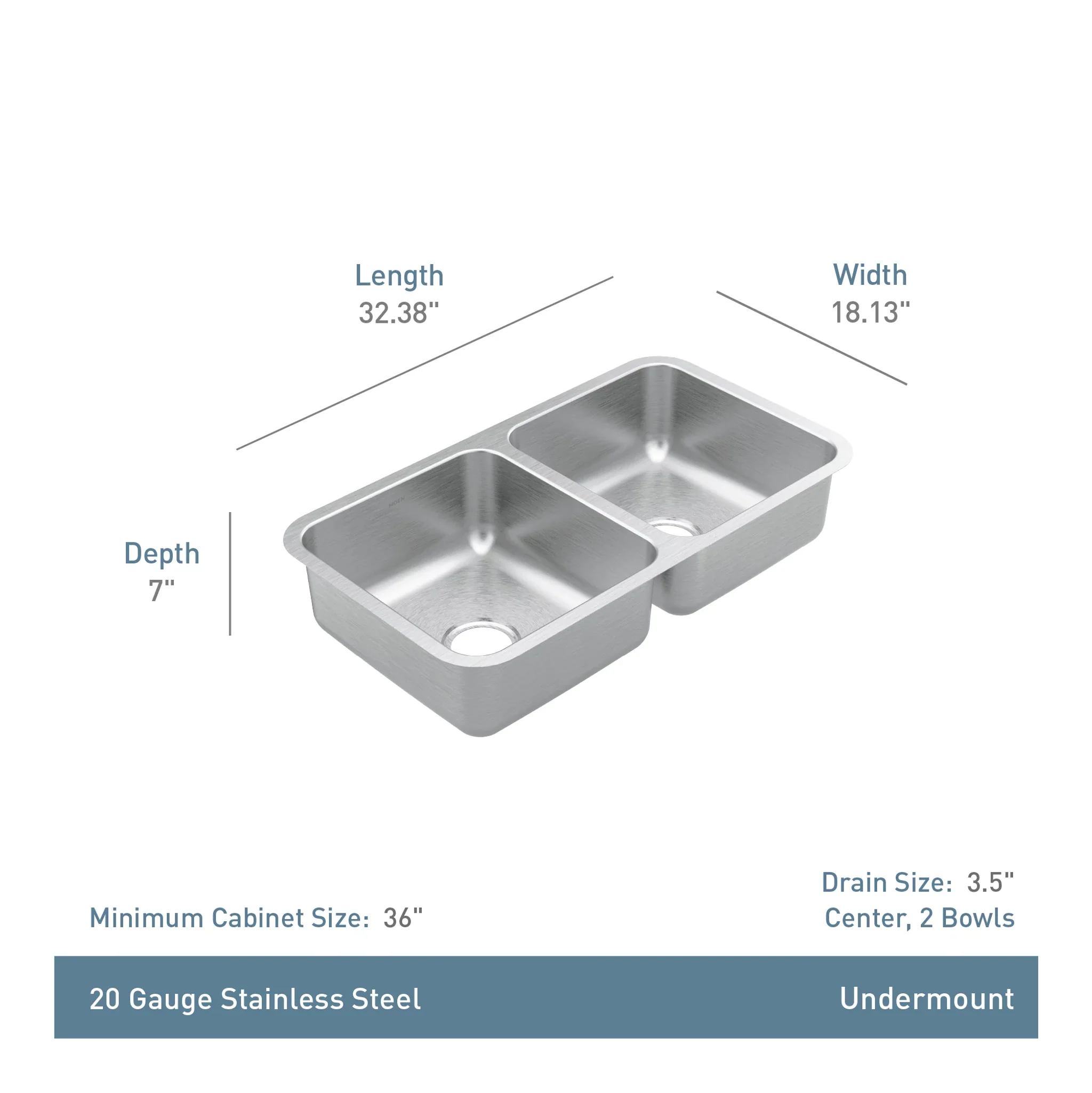 6265-Prep-32.5-Undermount-Double-Bowl-Sink-5.webp Prep 32.5" Undermount Double Bowl Sink