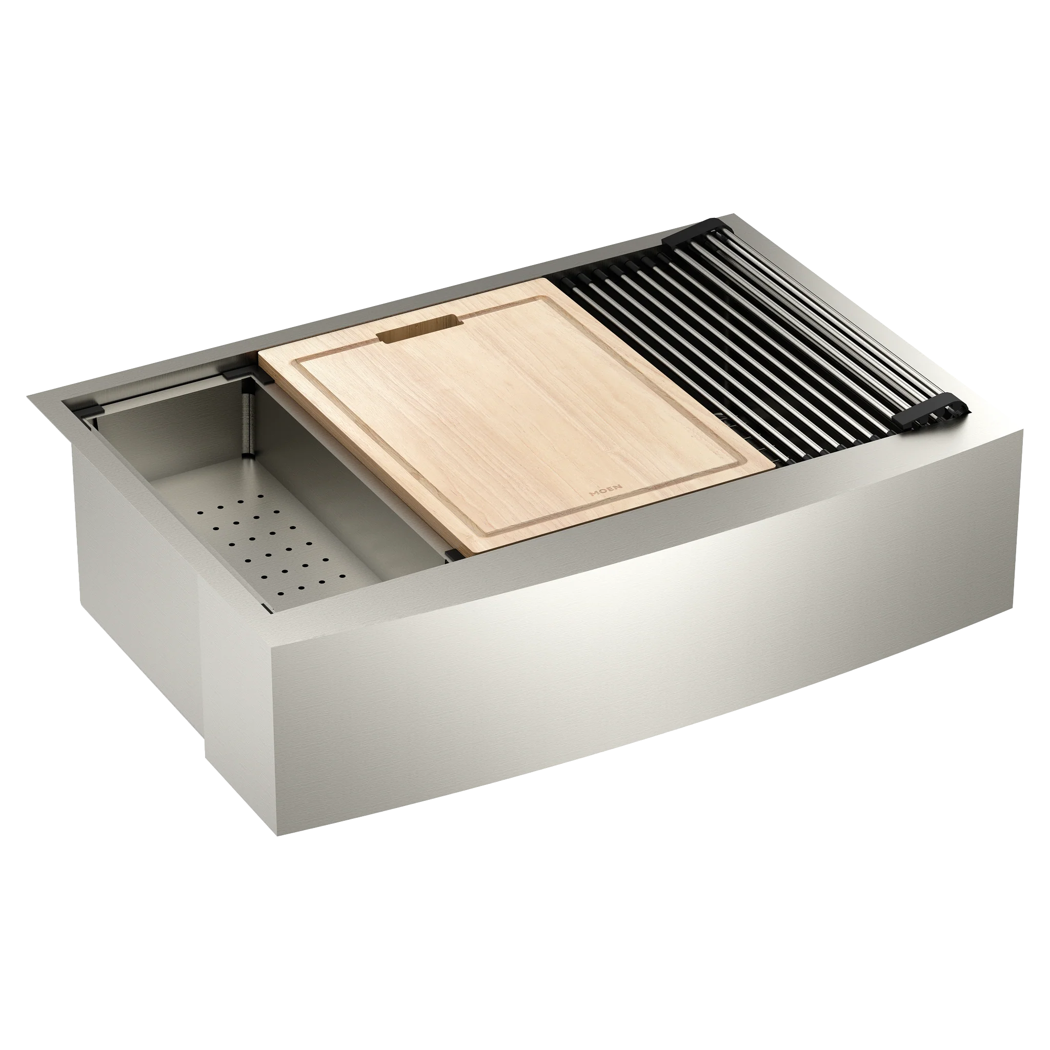 Luxe Chef 33" Workstation Undermount Apron Front Single Bowl Sink With Accessories