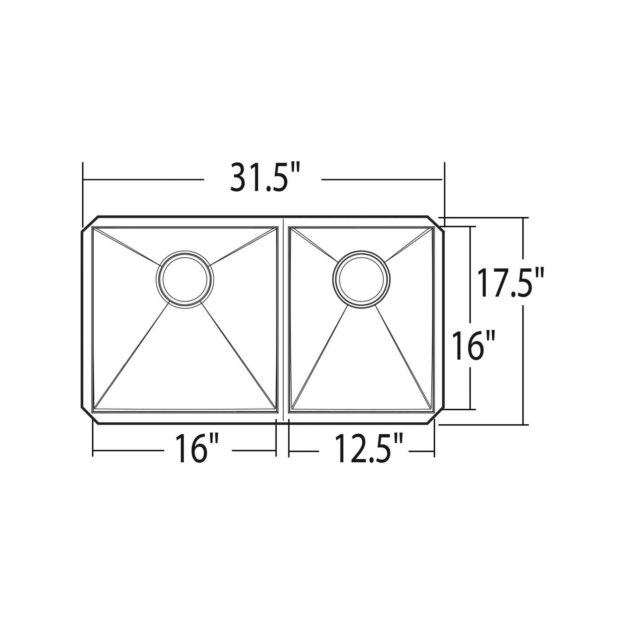 Prep 32" Undermount Double Bowl Sink