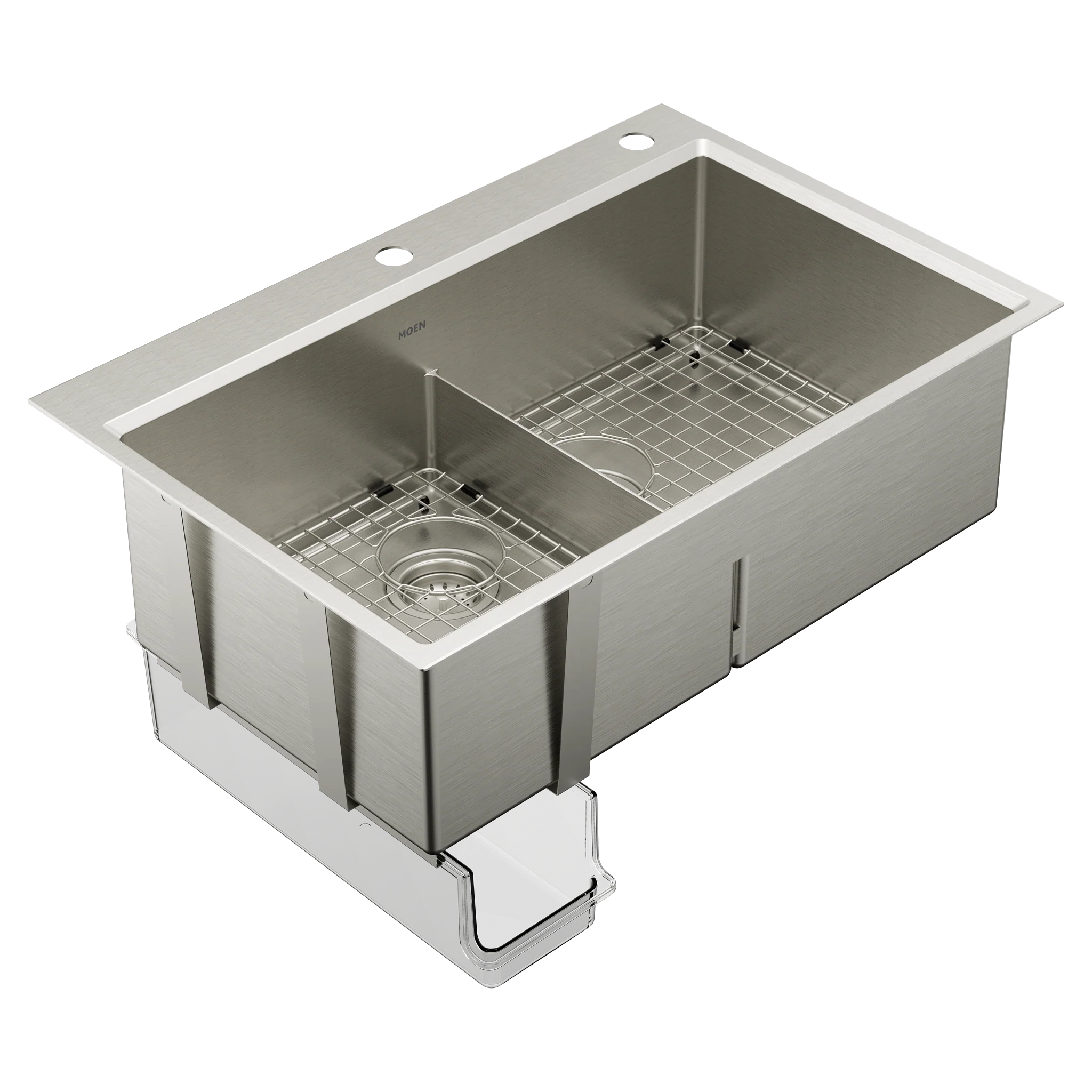 Luxe Chef™ 33” Workstation System Stainless Steel Dual Mount Double Bowl Sink