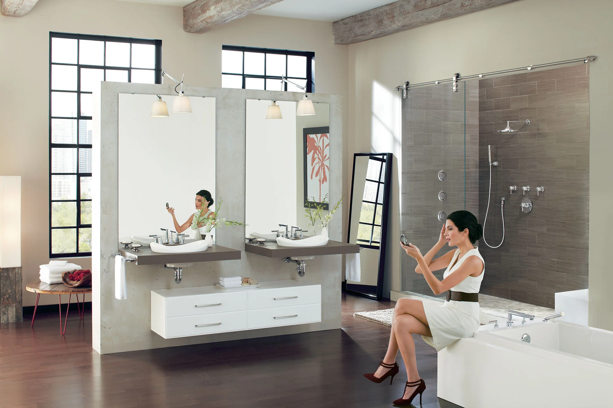 6624-Arris-Chrome-Two-Handle-Diverter-Roman-Tub-Faucet-including-Handheld-Shower-7.webp Arris Chrome Two-Handle Diverter Roman Tub Faucet including Handheld Shower