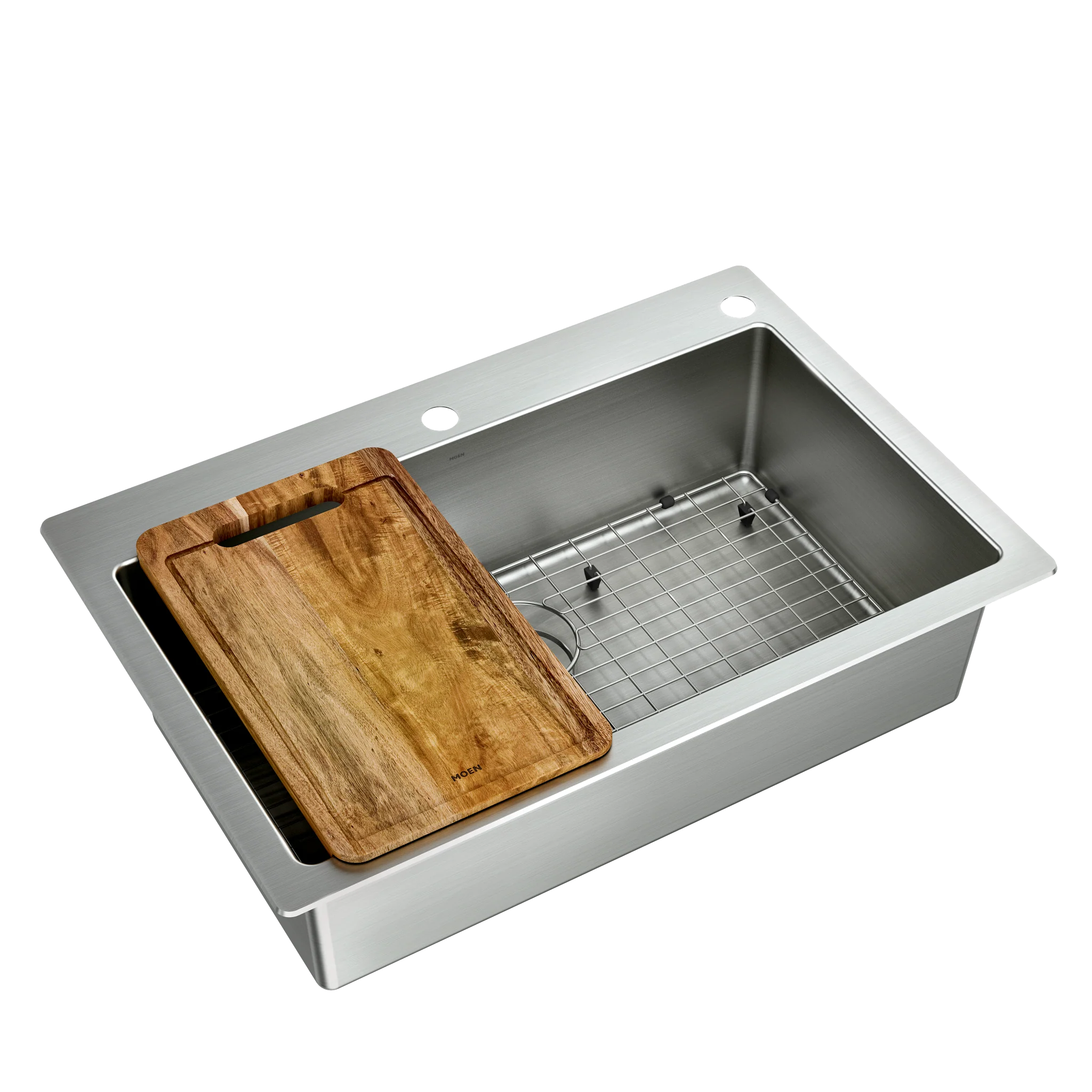 Islet 33"x22" stainless steel 18 gauge single bowl dual mount sink