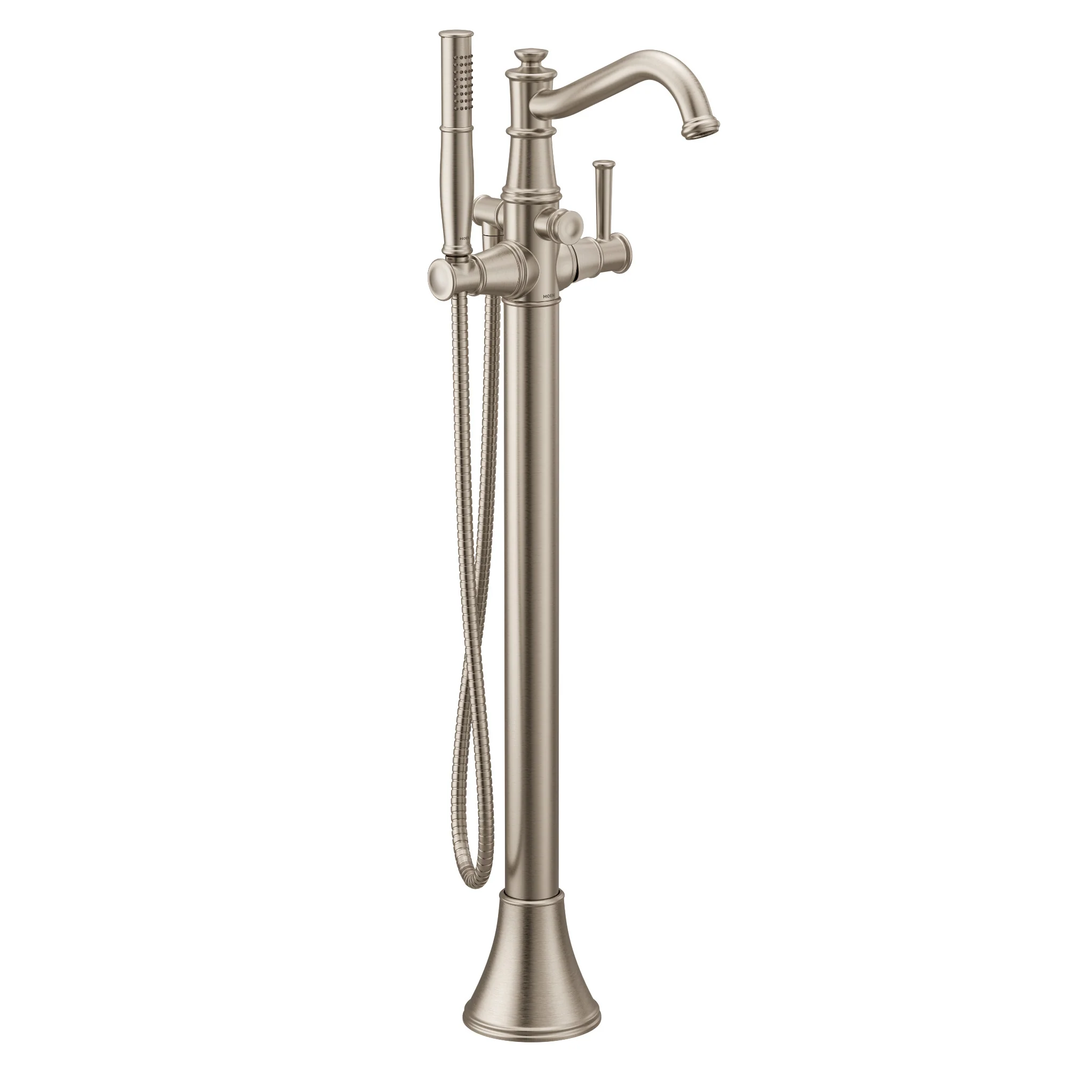 Belfield Chrome one-handle tub filler includes hand shower