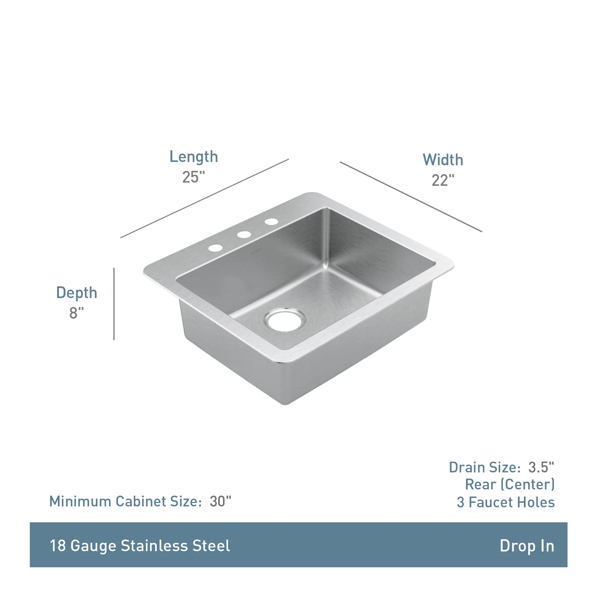 7038-Prep-25-Stainless-Steel-Drop-in-Single-Bowl-Sink-5.webp Prep 25" Stainless Steel Drop-in Single Bowl Sink
