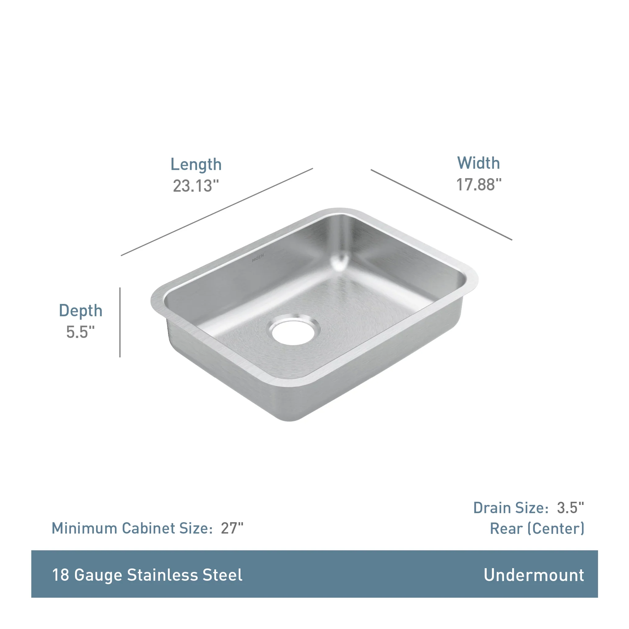 7040-Prep-23-Stainless-Steel-Undermount-Single-Bowl-Sink-5.webp Prep 23" Stainless Steel Undermount Single Bowl Sink