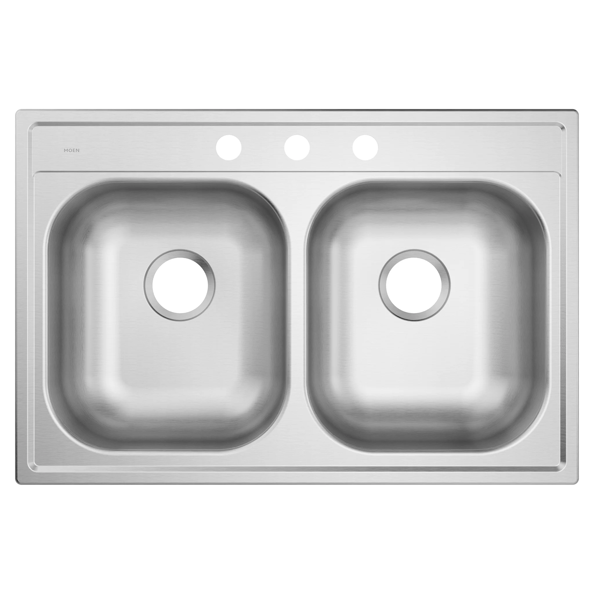 2000 Series 33" x 22" Stainless Steel 20 Gauge Double Bowl Drop In Sink