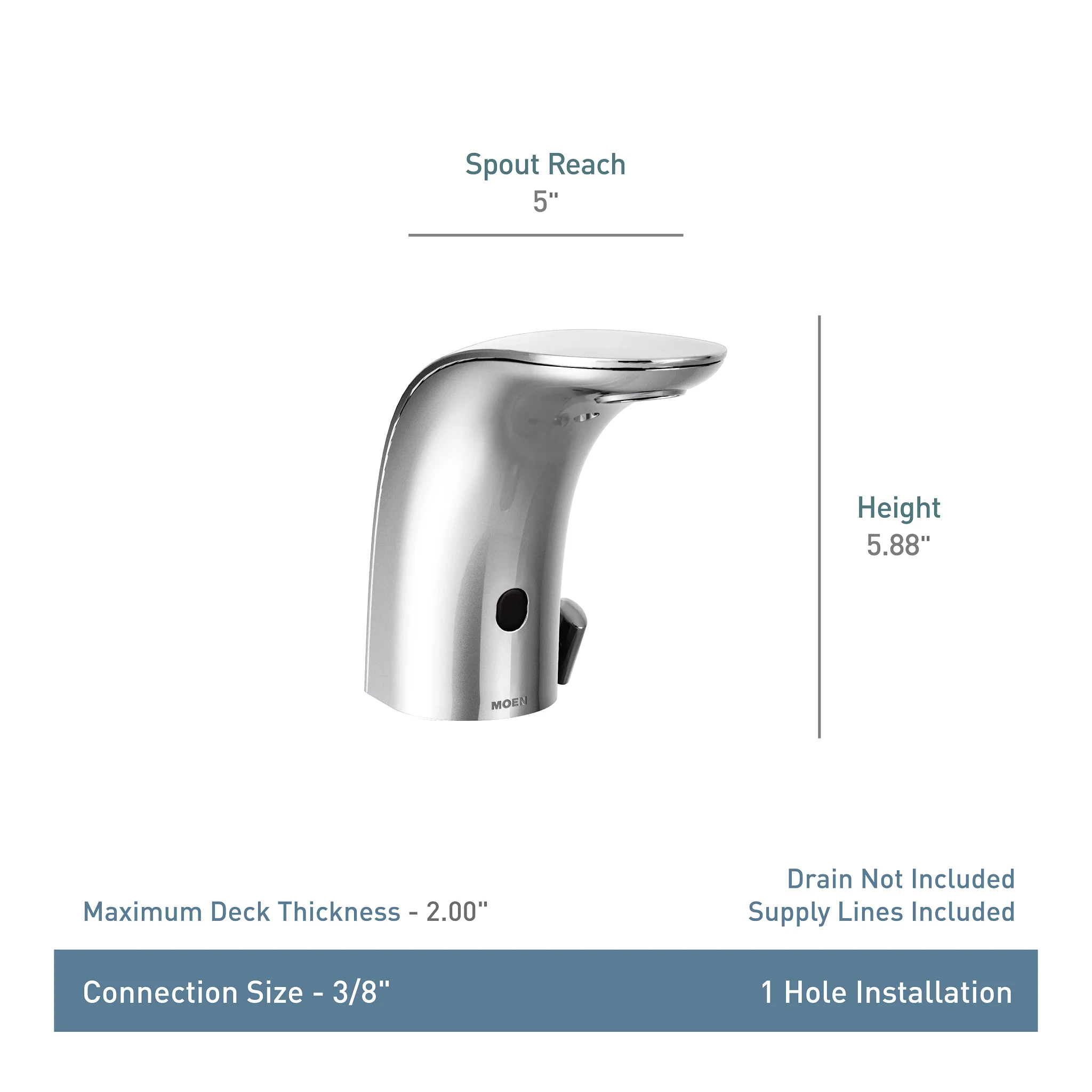 7158-M-POWER-Chrome-one-handle-sensor-operated-lavatory-faucet-3.webp M-POWER Chrome one-handle sensor-operated lavatory faucet