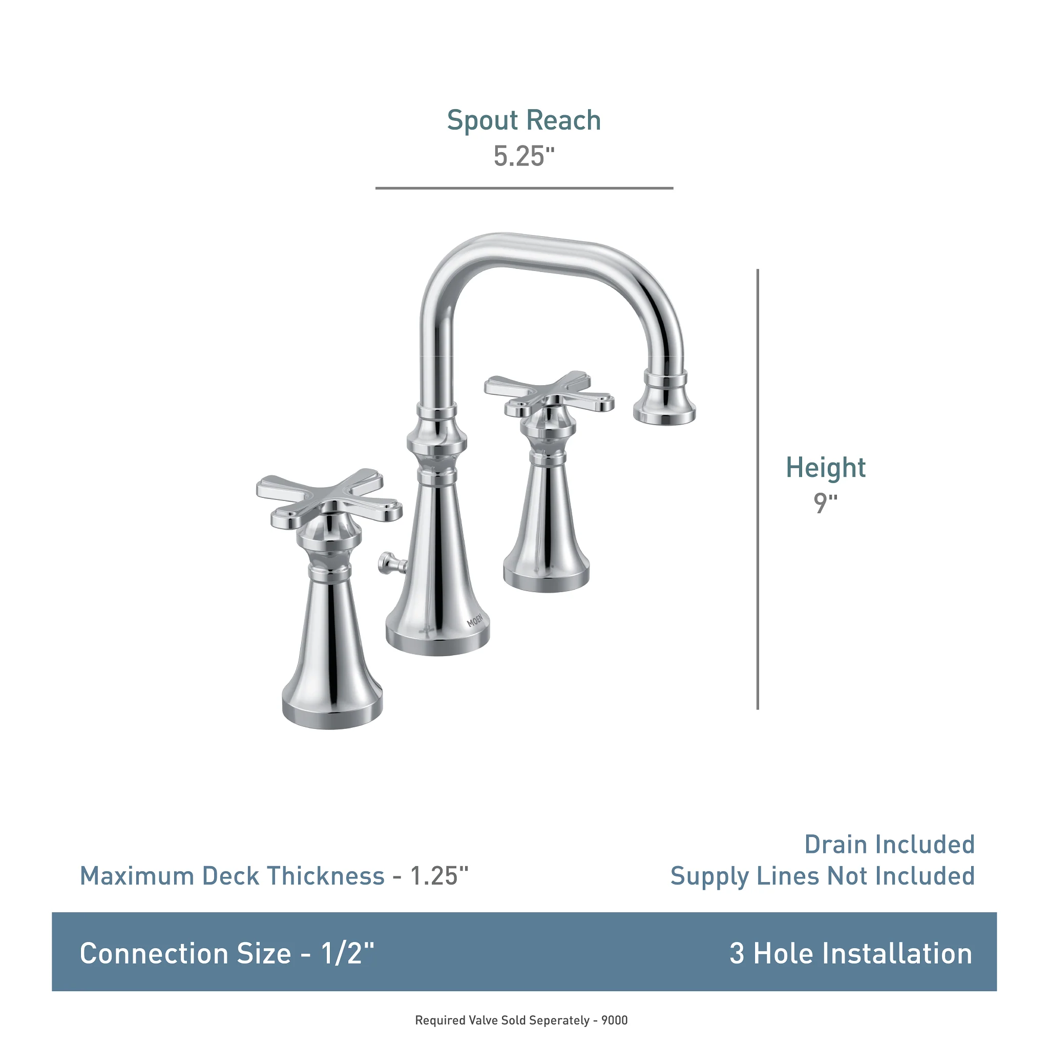 7291-Colinet-Chrome-two-handle-high-arc-bathroom-faucet-7.webp Colinet Chrome two-handle high arc bathroom faucet