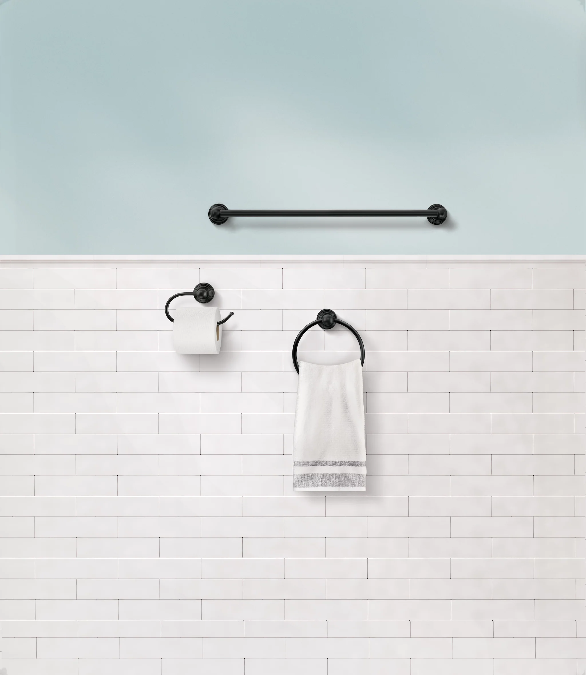 7380-Preston-Matte-black-paper-holder-towel-bar-towel-ring-4.webp Preston Matte black paper holder towel bar towel ring