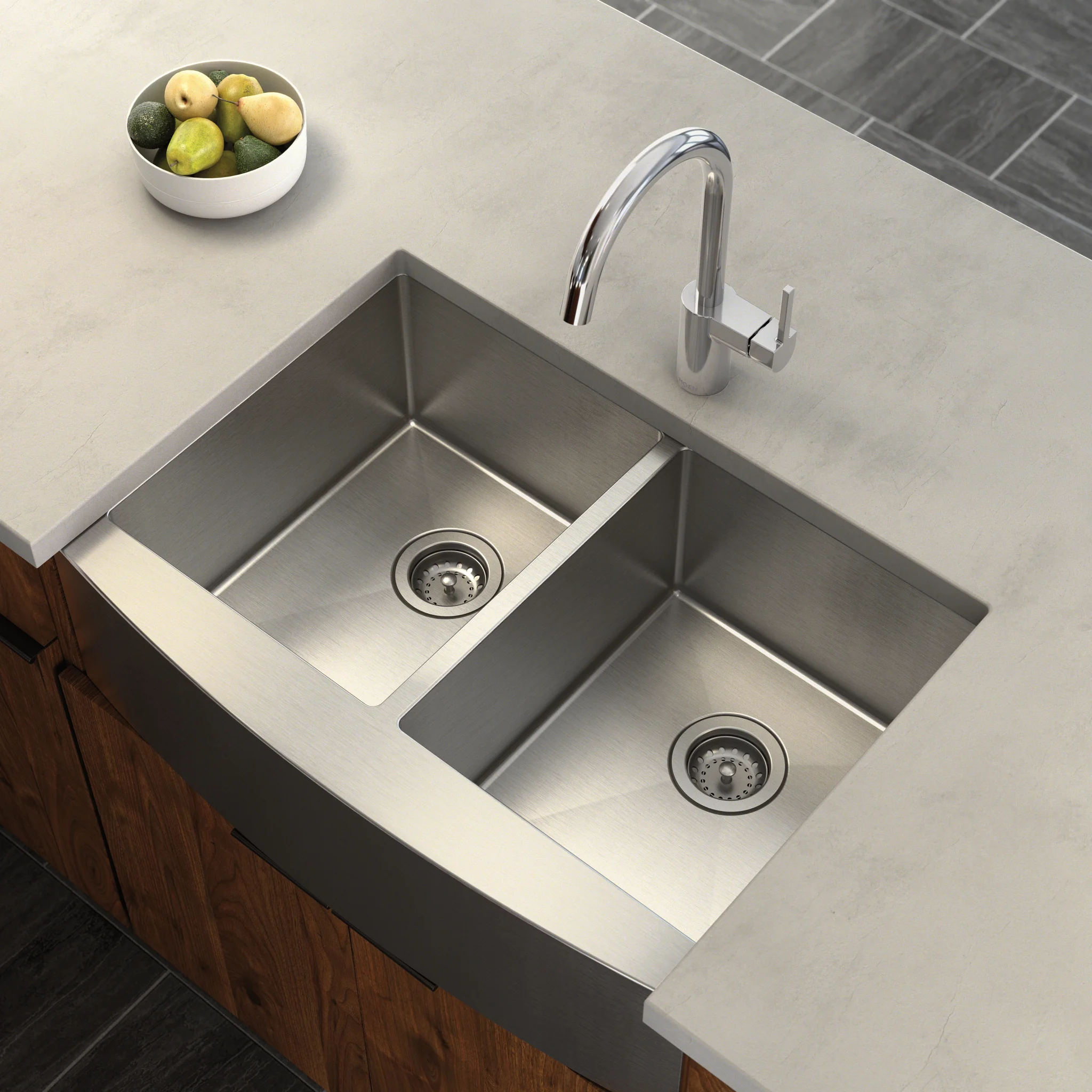 7463-Prep-30-Stainless-Steel-Undermount-Apron-Front-Double-Bowl-Sink-5.webp Prep 30" Stainless Steel Undermount Apron Front Double Bowl Sink