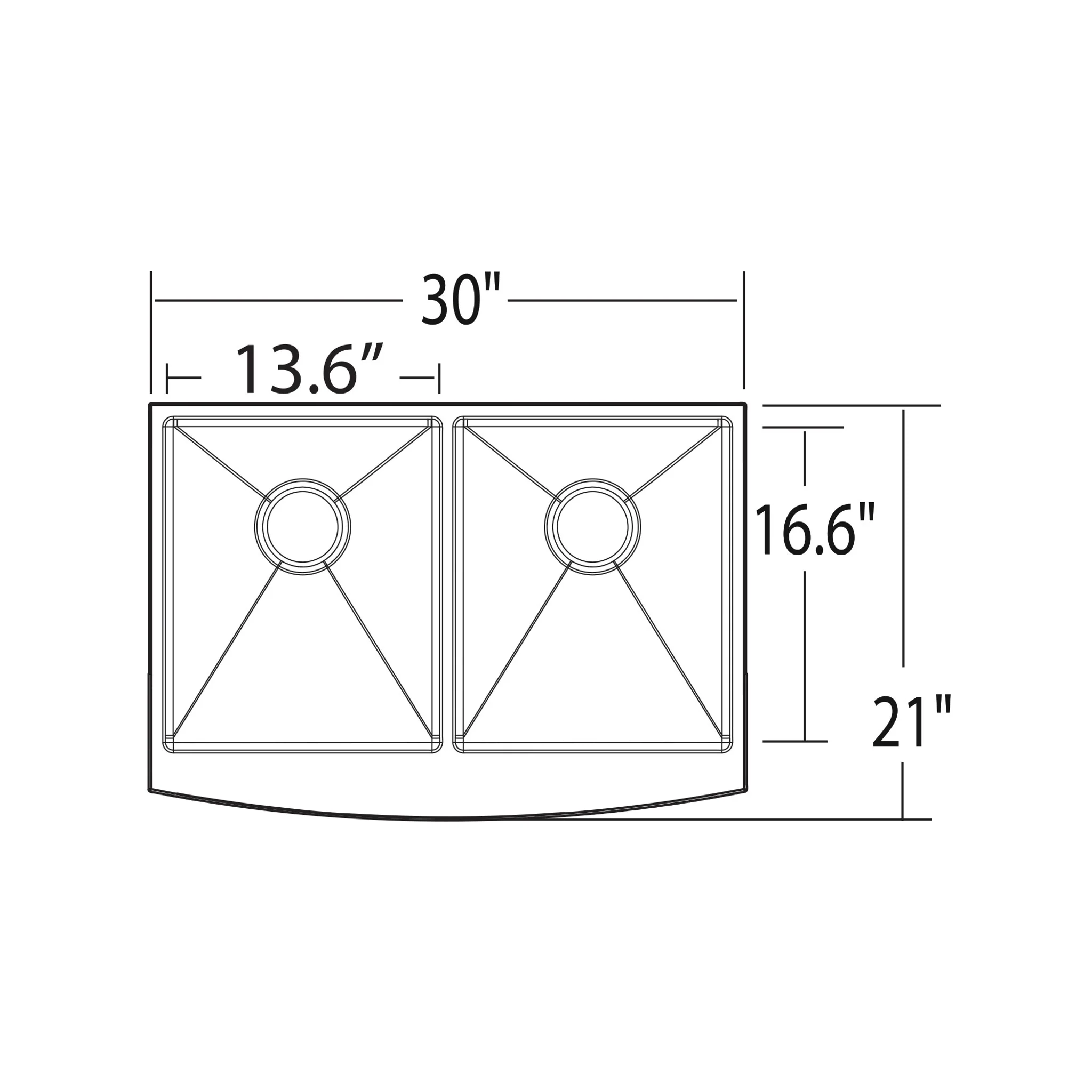 7463-Prep-30-Stainless-Steel-Undermount-Apron-Front-Double-Bowl-Sink-7.webp Prep 30" Stainless Steel Undermount Apron Front Double Bowl Sink