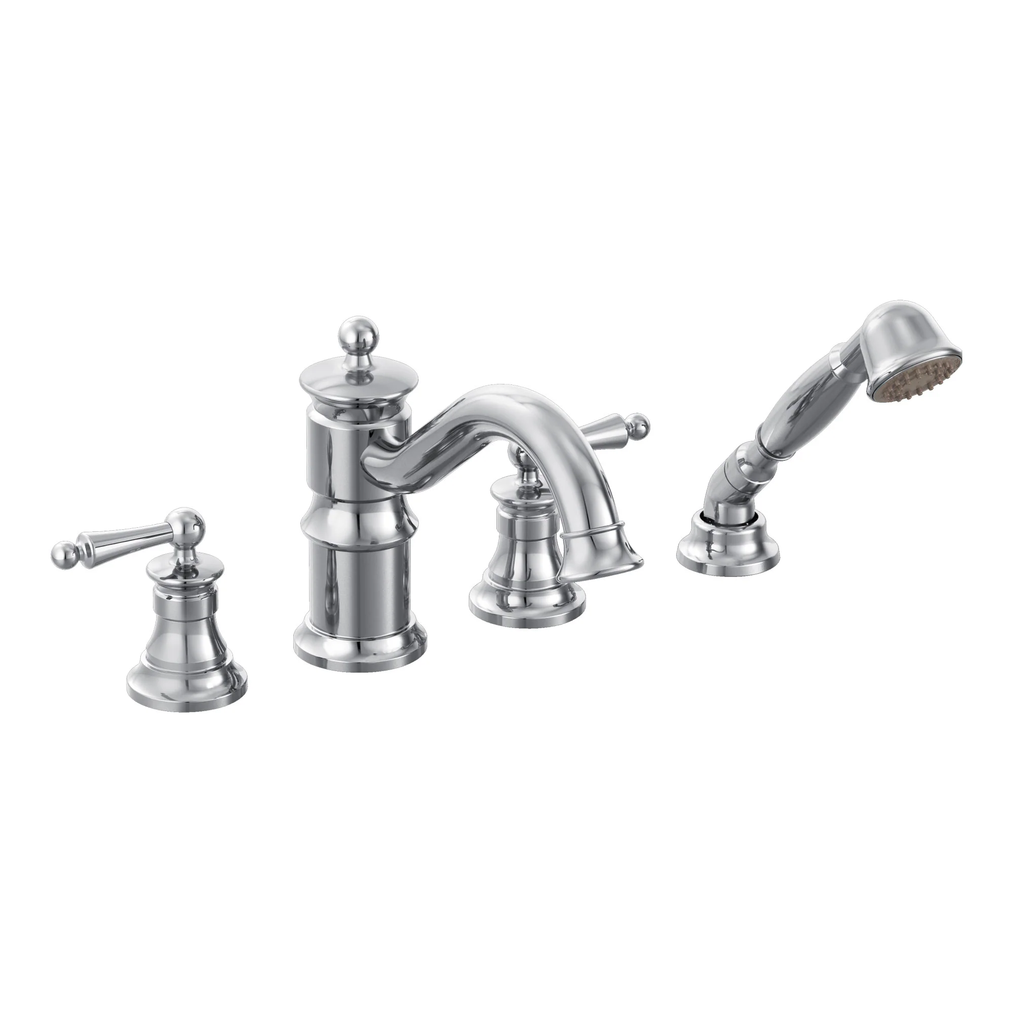 9284-Waterhill-Chrome-two-handle-high-arc-roman-tub-faucet-includes-hand-shower-4.webp Waterhill Chrome two-handle high arc roman tub faucet includes hand shower