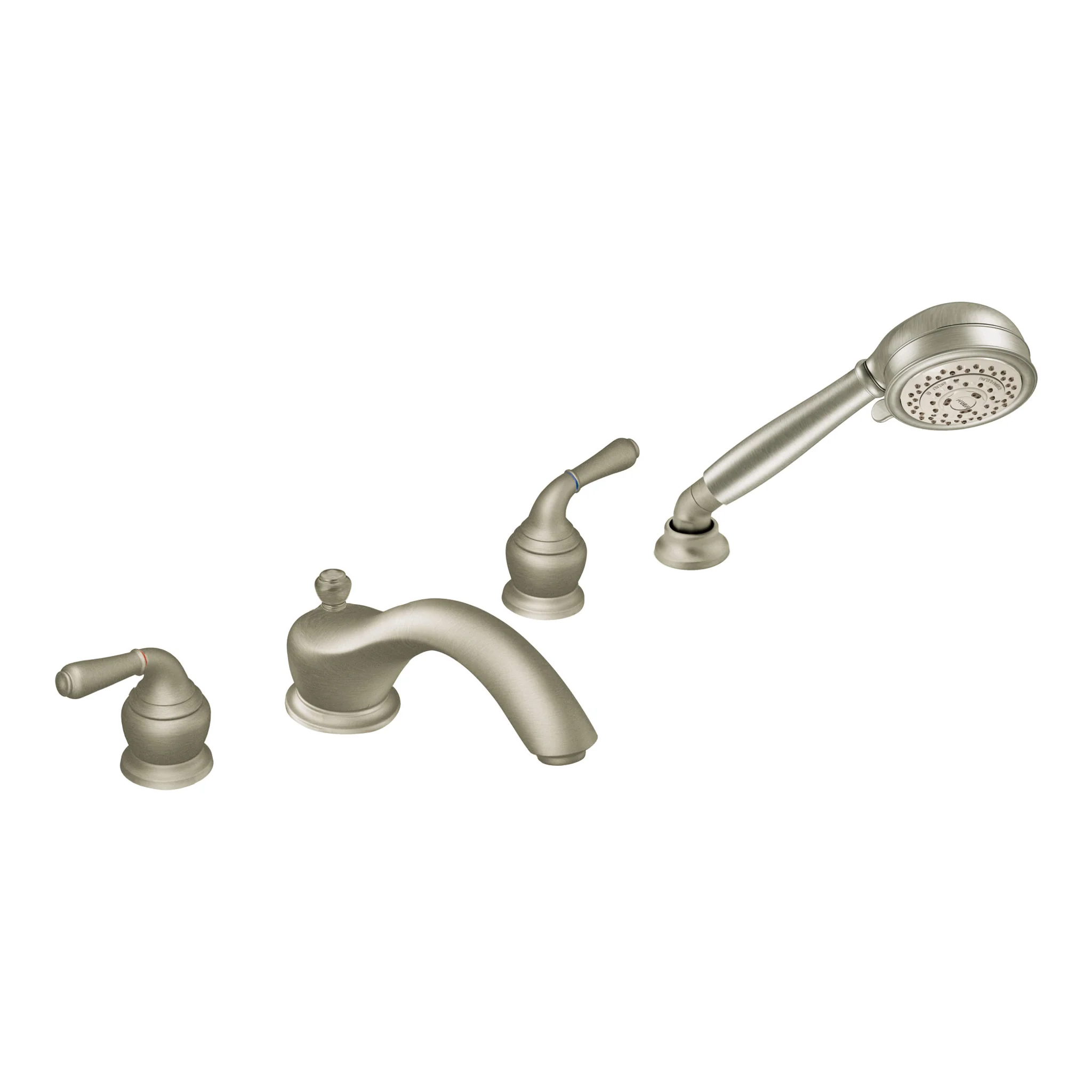 9350-Monticello-Chrome-two-handle-low-arc-roman-tub-faucet-includes-hand-shower-2.webp Monticello Chrome two-handle low arc roman tub faucet includes hand shower