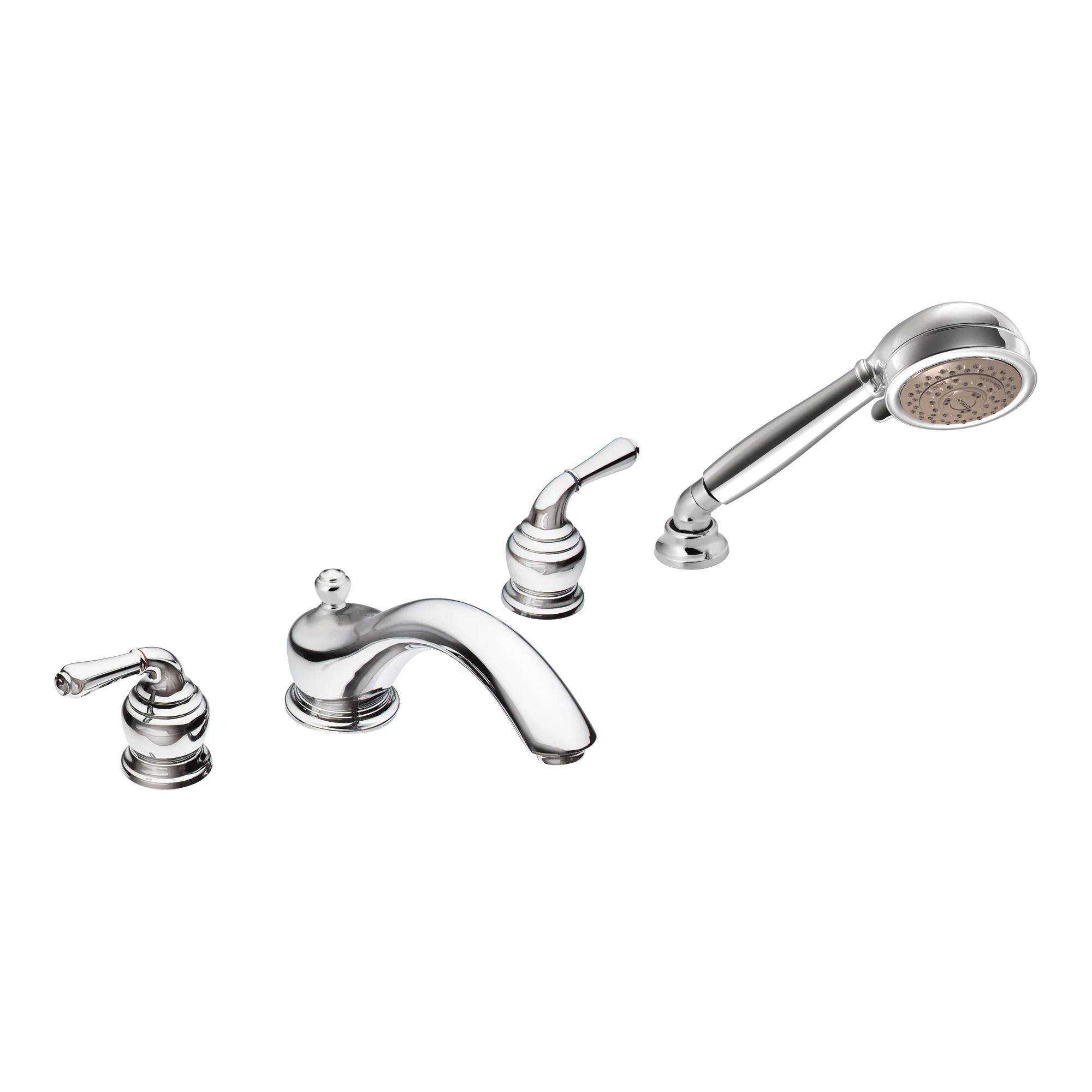 9350-Monticello-Chrome-two-handle-low-arc-roman-tub-faucet-includes-hand-shower-3.webp Monticello Chrome two-handle low arc roman tub faucet includes hand shower
