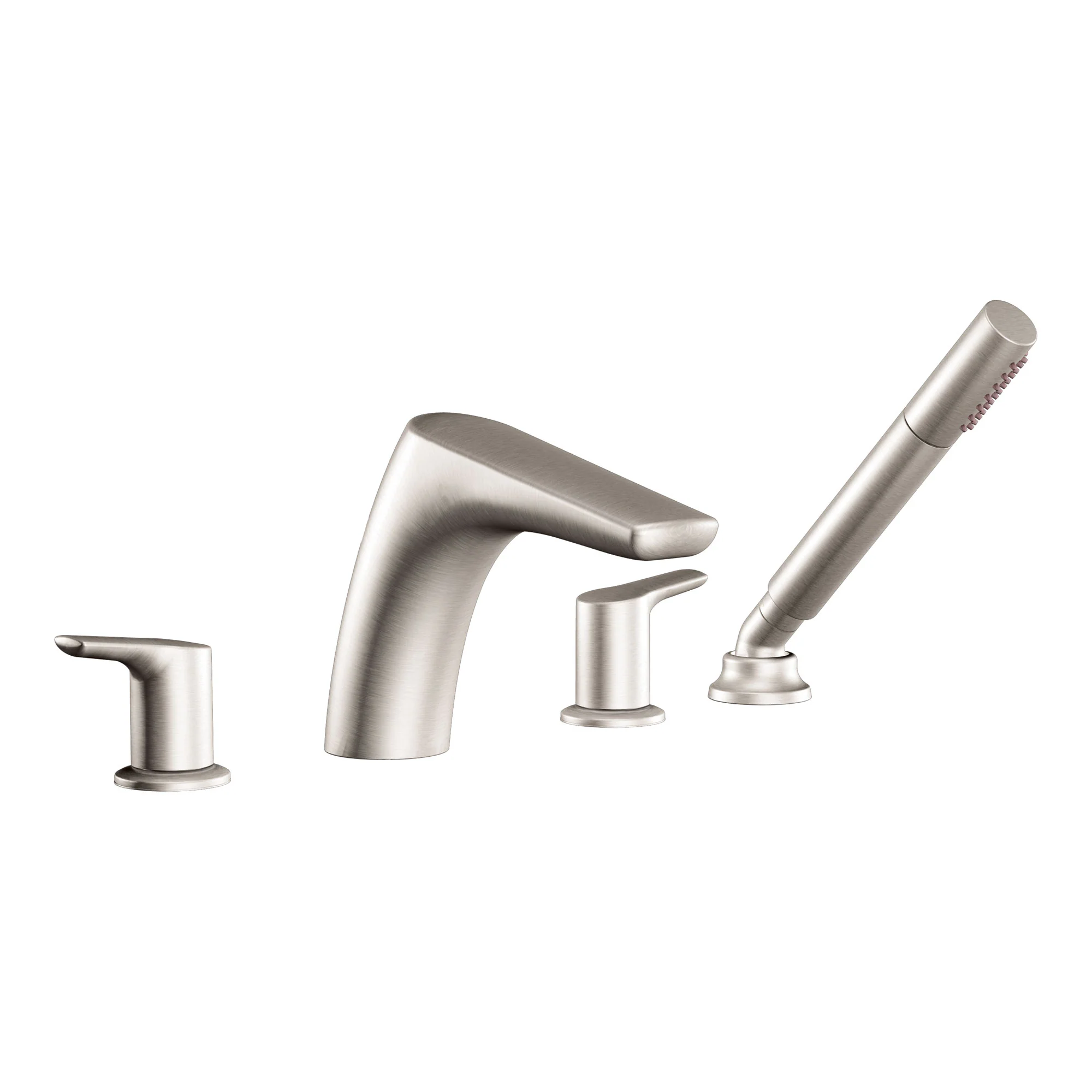 Method Chrome Two-Handle Low Arc Roman Tub Faucet including Handheld Shower