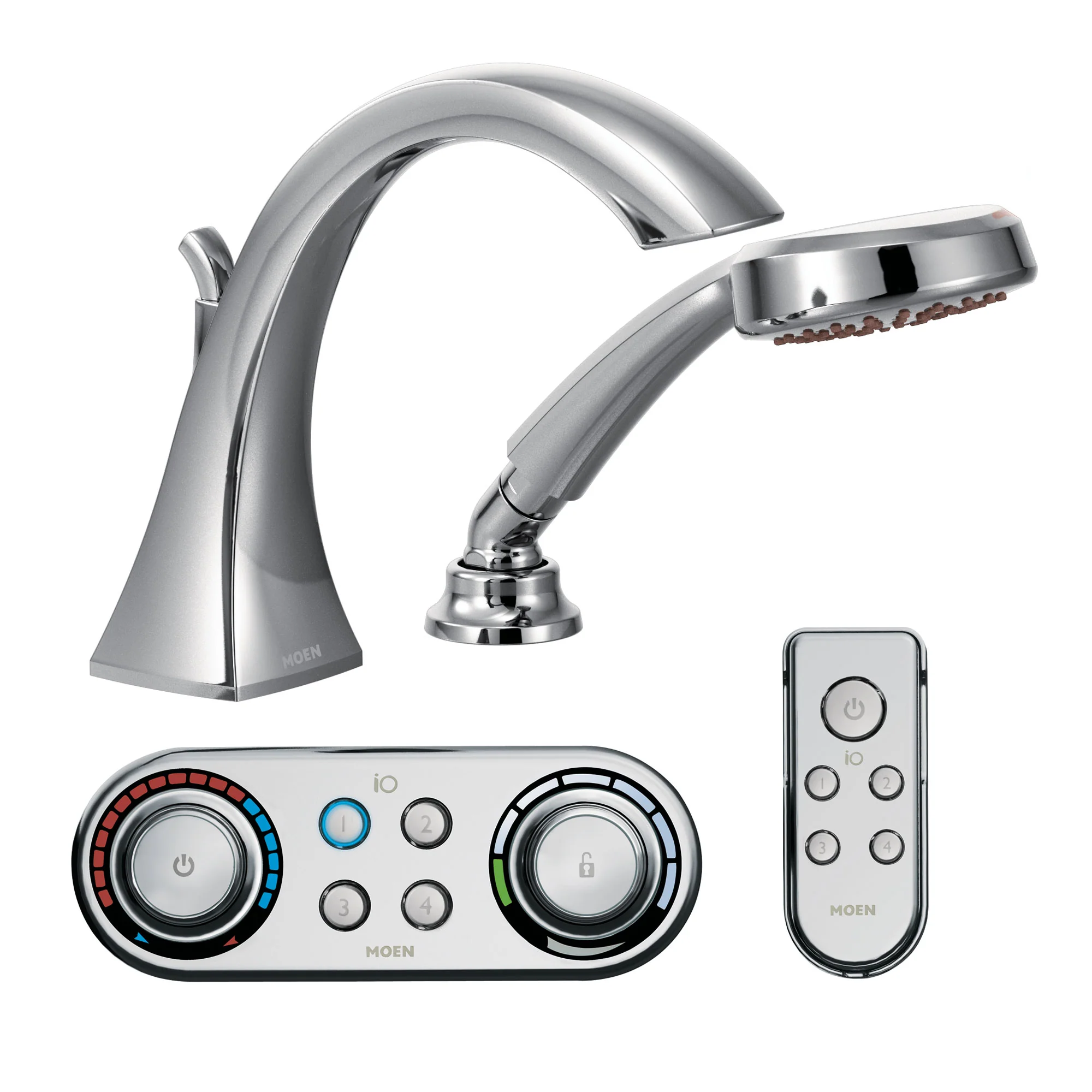 9420-Voss-Chrome-high-arc-roman-tub-faucet-includes-hand-shower-5.webp Voss Chrome high arc roman tub faucet includes hand shower