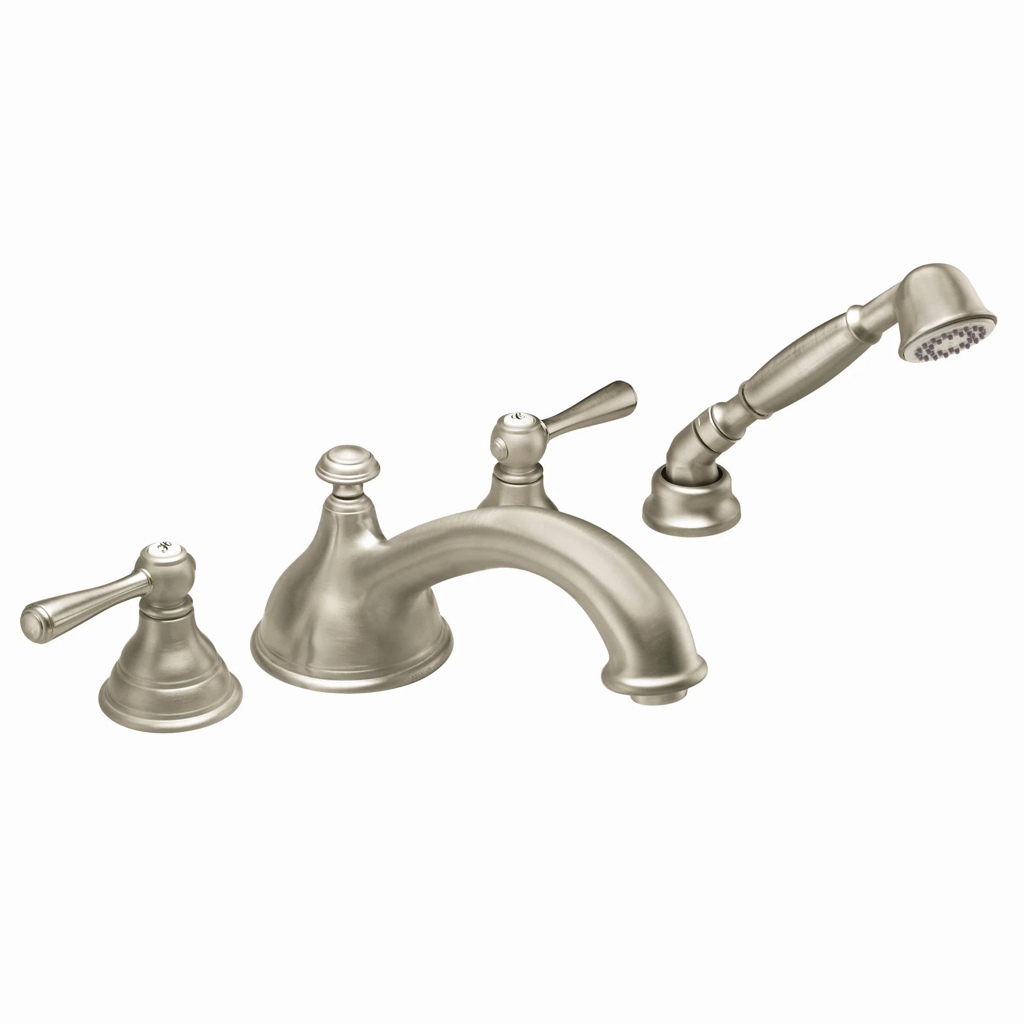 9432-Kingsley-Chrome-two-handle-low-arc-roman-tub-faucet-includes-hand-shower-1.webp Kingsley Chrome two-handle low arc roman tub faucet includes hand shower
