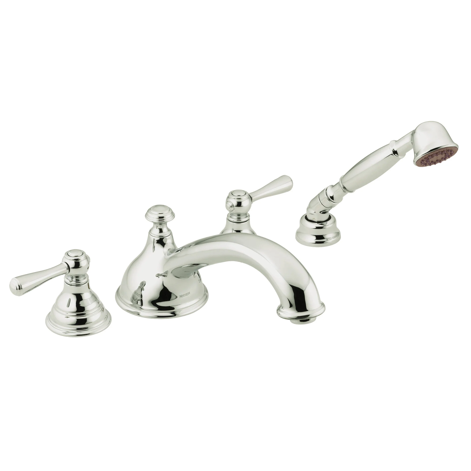 9432-Kingsley-Chrome-two-handle-low-arc-roman-tub-faucet-includes-hand-shower-3.webp Kingsley Chrome two-handle low arc roman tub faucet includes hand shower