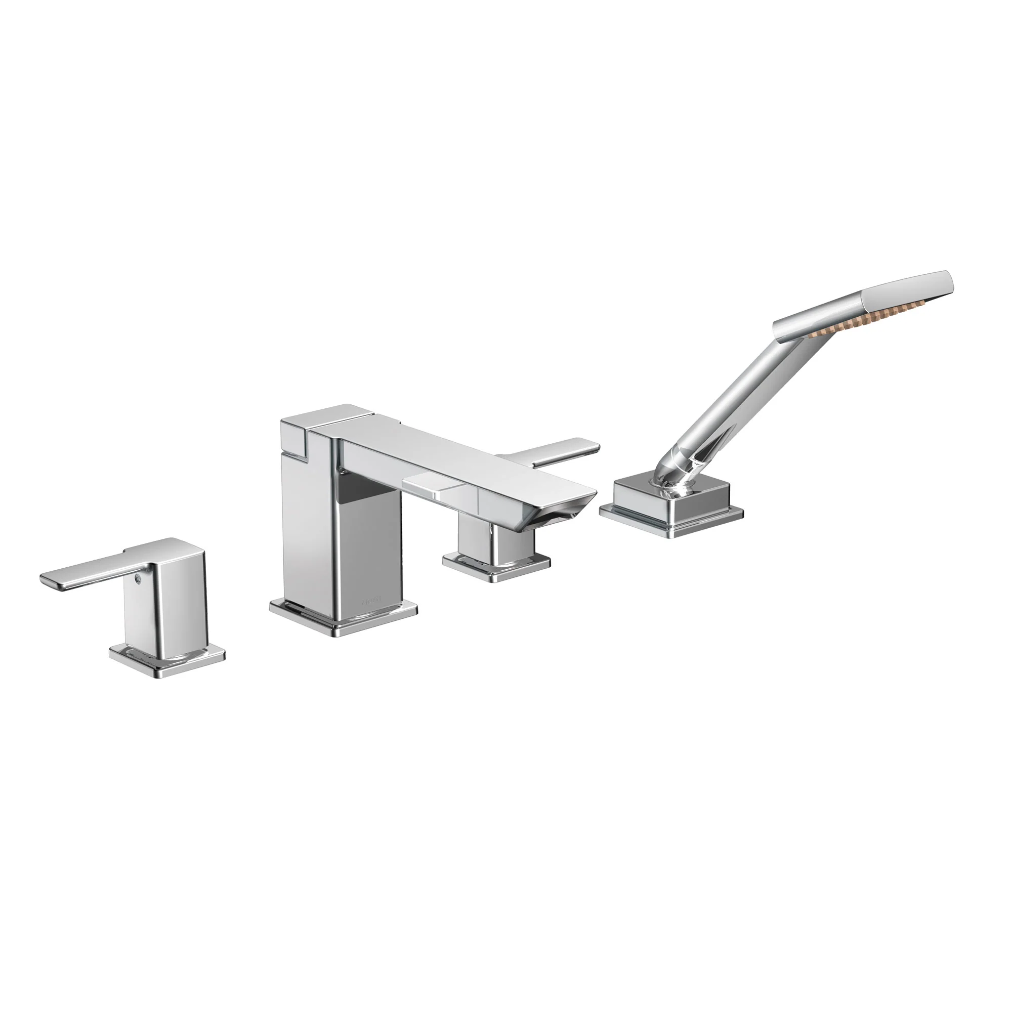 9449-90-Degree-Chrome-two-handle-high-arc-roman-tub-faucet-includes-hand-shower-1.webp 90 Degree Chrome two-handle high arc roman tub faucet includes hand shower