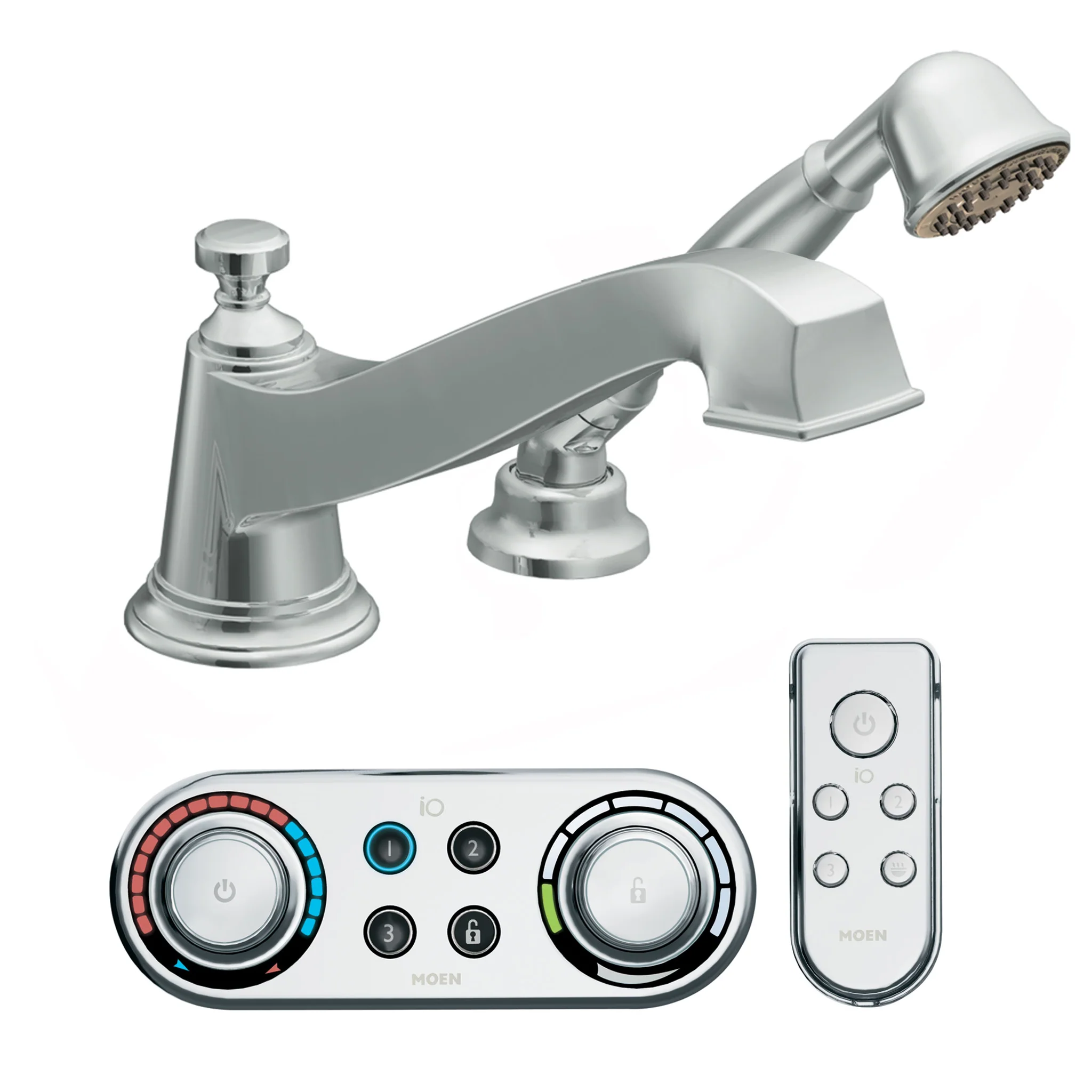 9480-Rothbury-Chrome-low-arc-roman-tub-faucet-includes-hand-shower-IoDIGITAL-R-technology-7.webp Rothbury Chrome low arc roman tub faucet includes hand shower IoDIGITAL(R) technology