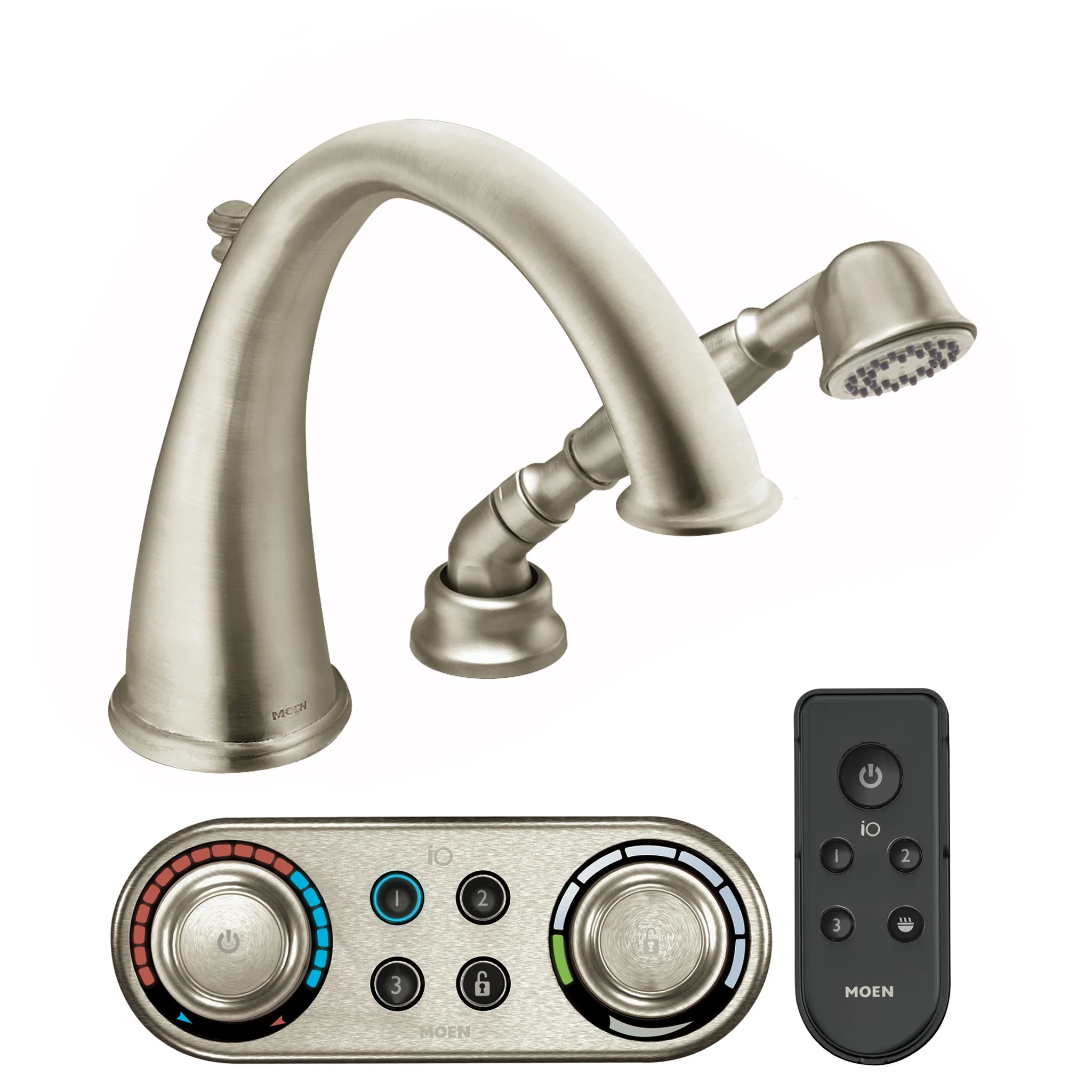9484-Kingsley-Chrome-high-arc-roman-tub-faucet-includes-hand-shower-IoDIGITAL-R-technology-2.webp Kingsley Chrome high arc roman tub faucet includes hand shower IoDIGITAL(R) technology